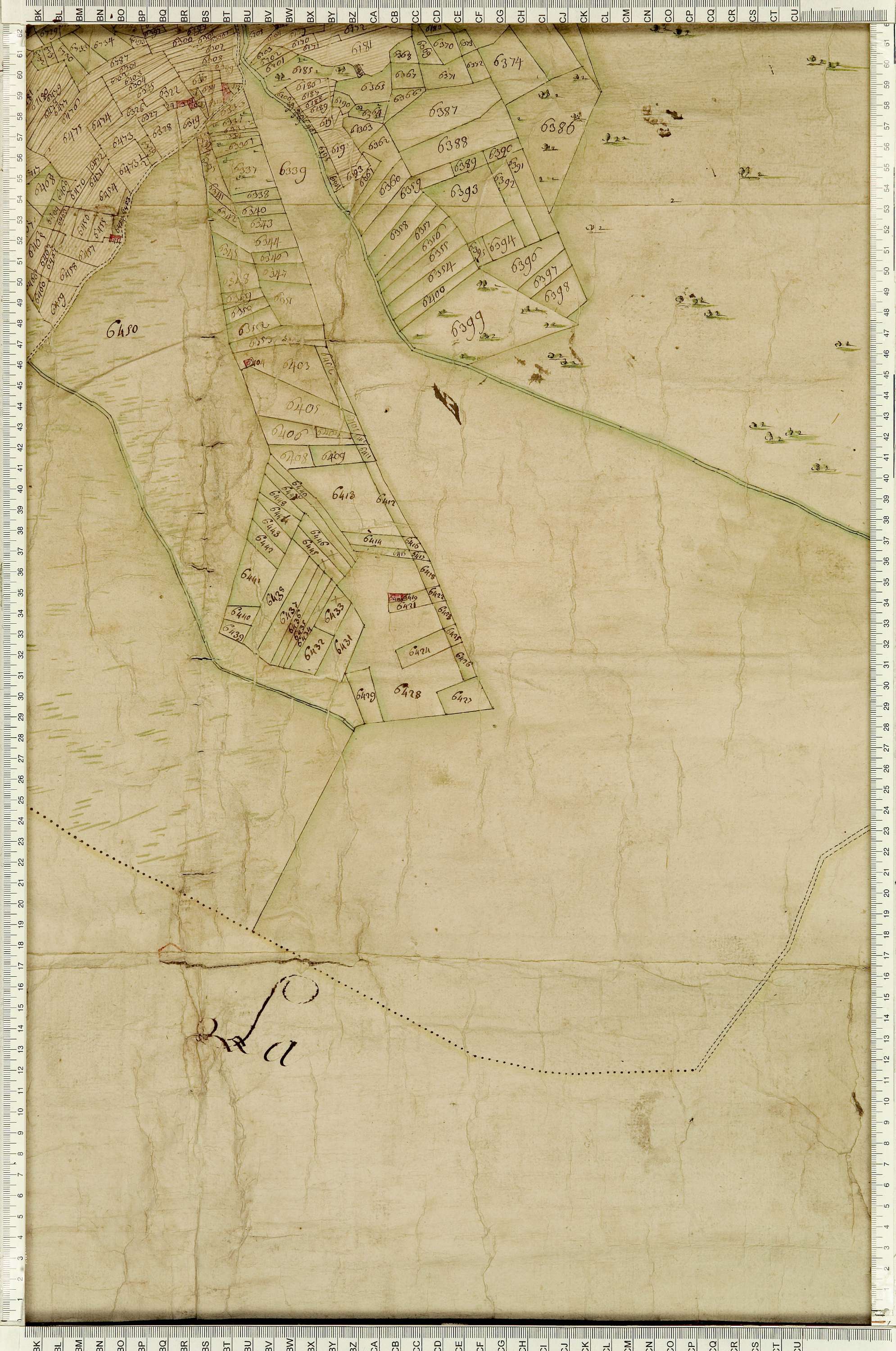 Montaimont - Copie de la mappe originale (plan cadastral) de la commune de Montaymont. Signée Cocelli, directeur de la péréquation générale.