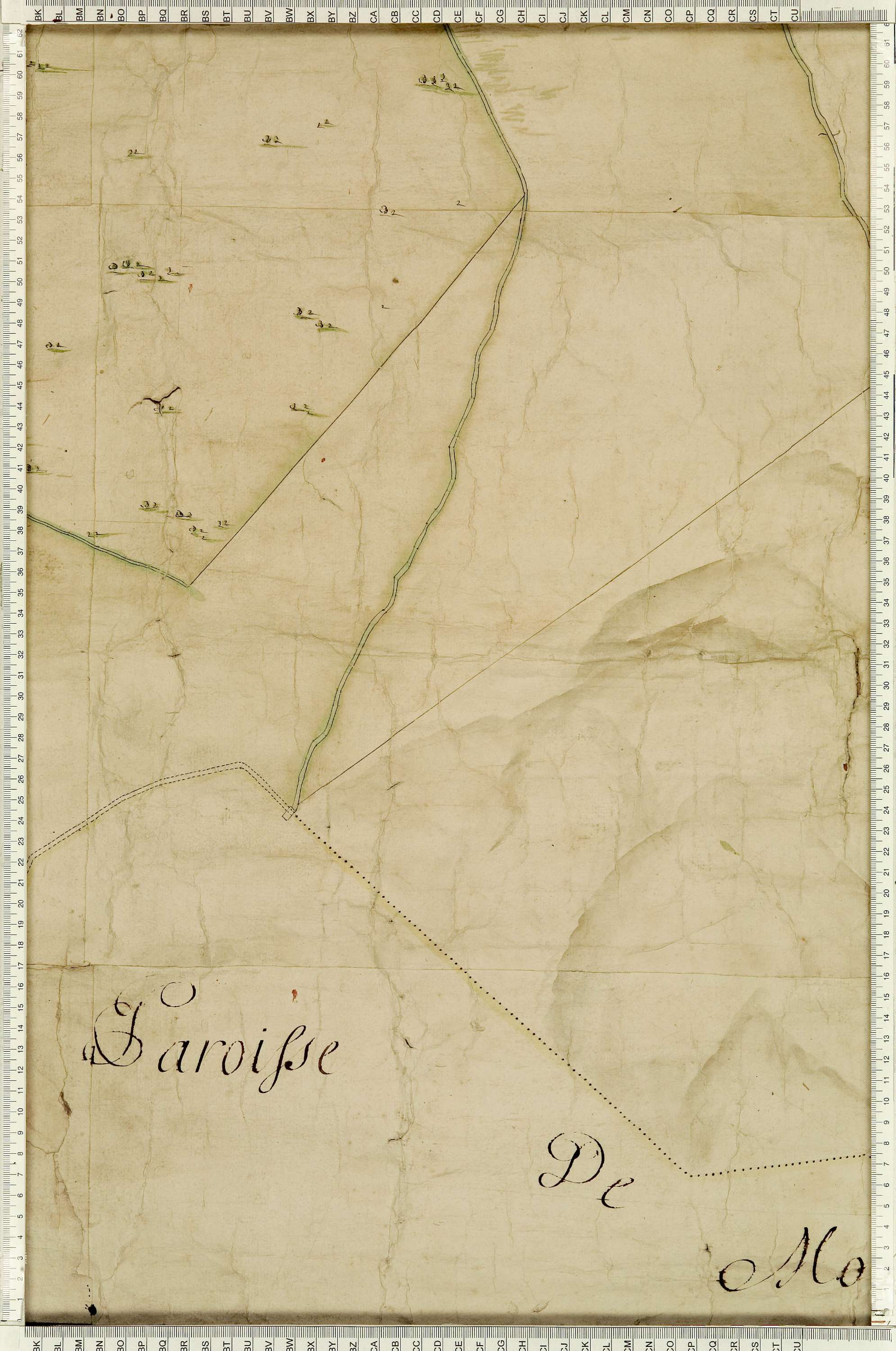 Montaimont - Copie de la mappe originale (plan cadastral) de la commune de Montaymont. Signée Cocelli, directeur de la péréquation générale.