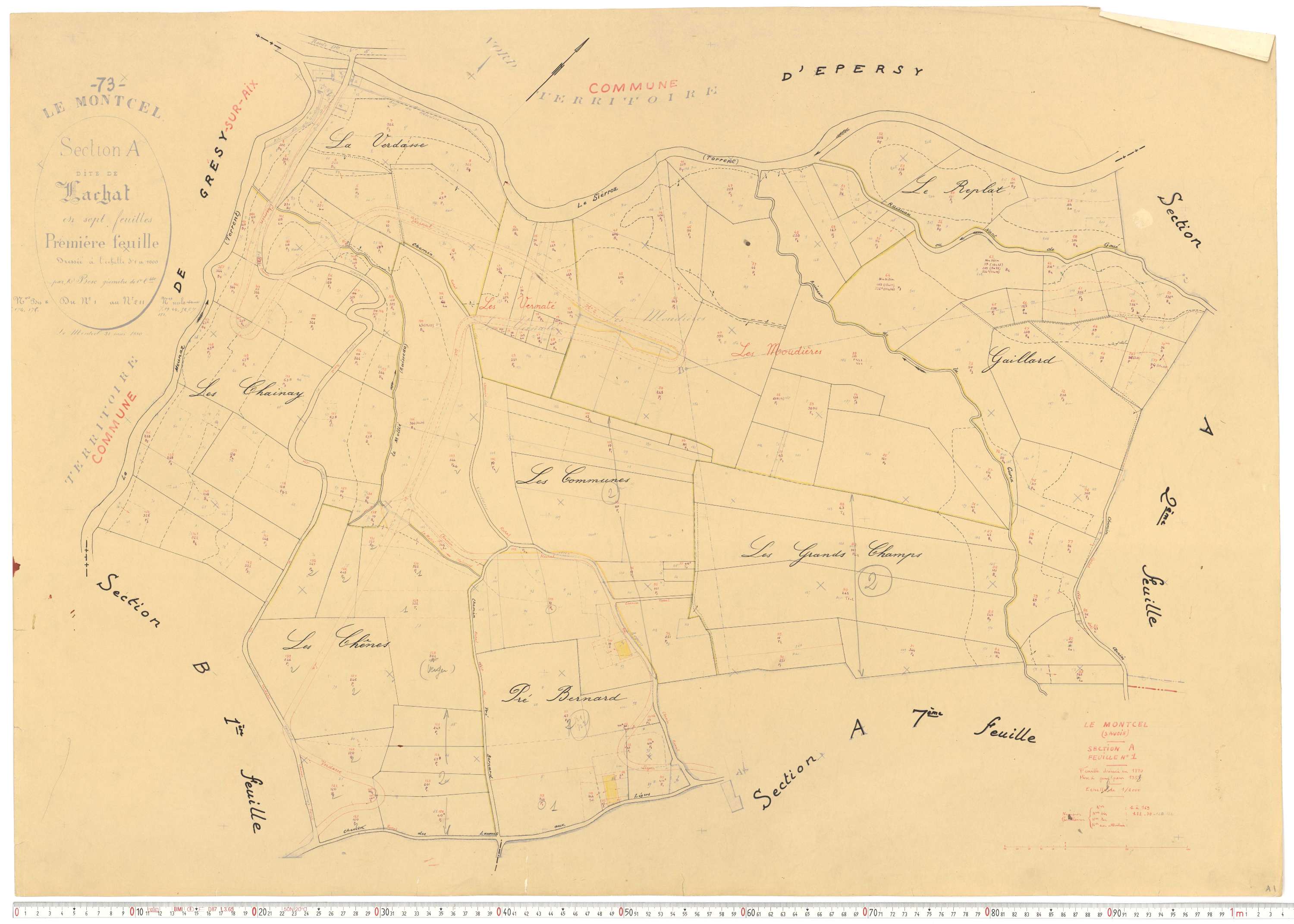 Montcel - Cadastre rénové, version de travail (1958).