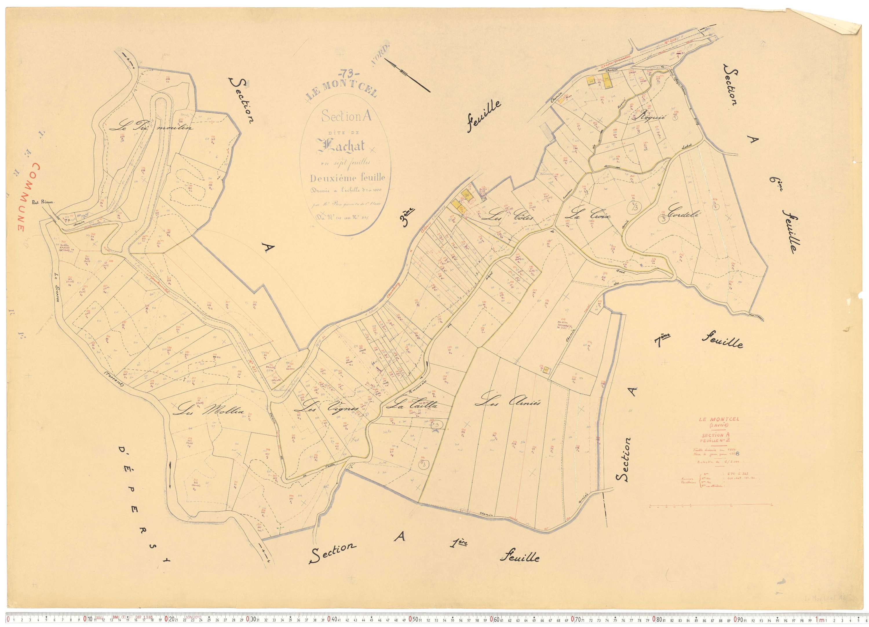 Montcel - Cadastre rénové, version de travail (1958).