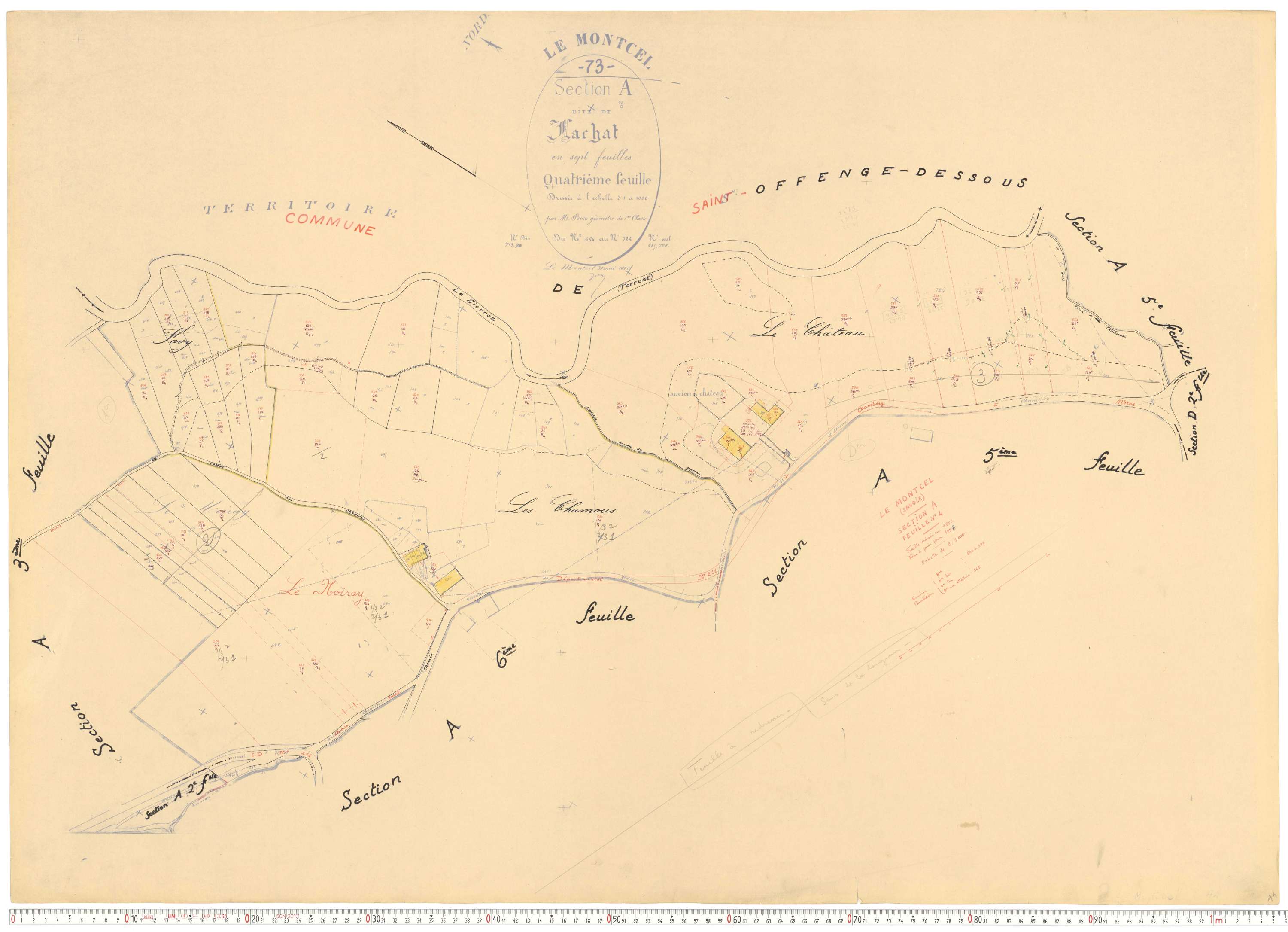 Montcel - Cadastre rénové, version de travail (1958).