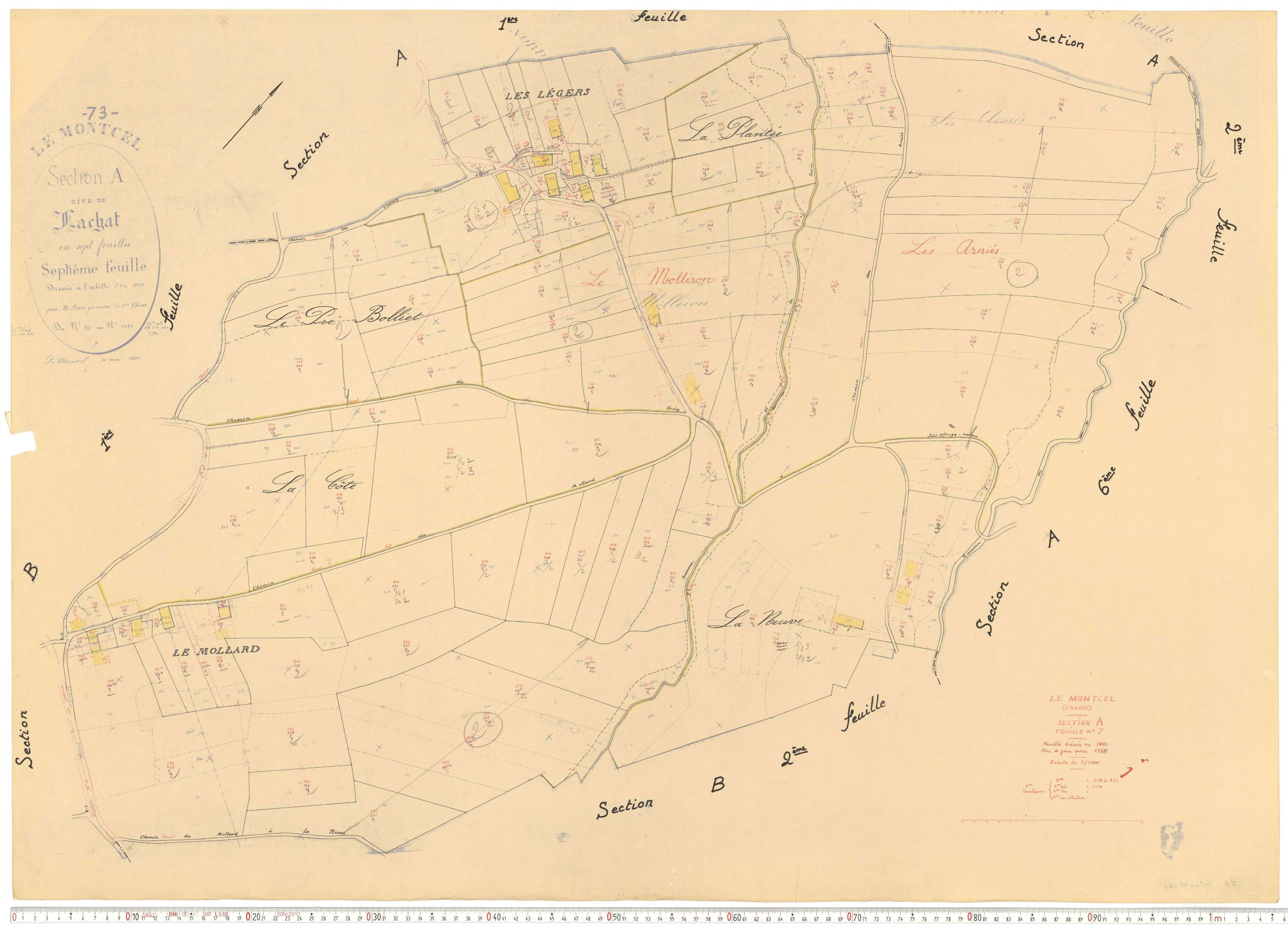 Montcel - Cadastre rénové, version de travail (1958).