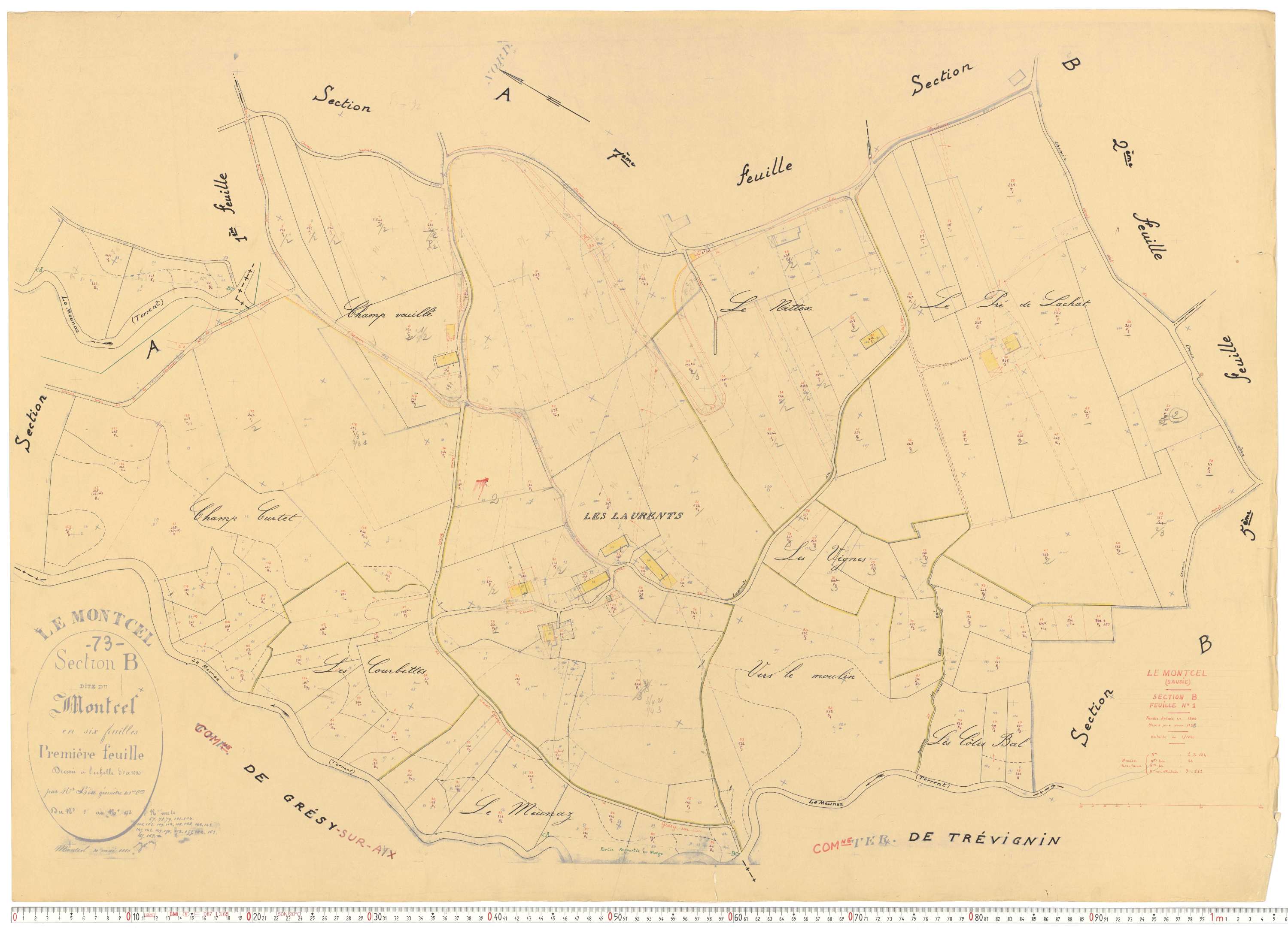 Montcel - Cadastre rénové, version de travail (1958).