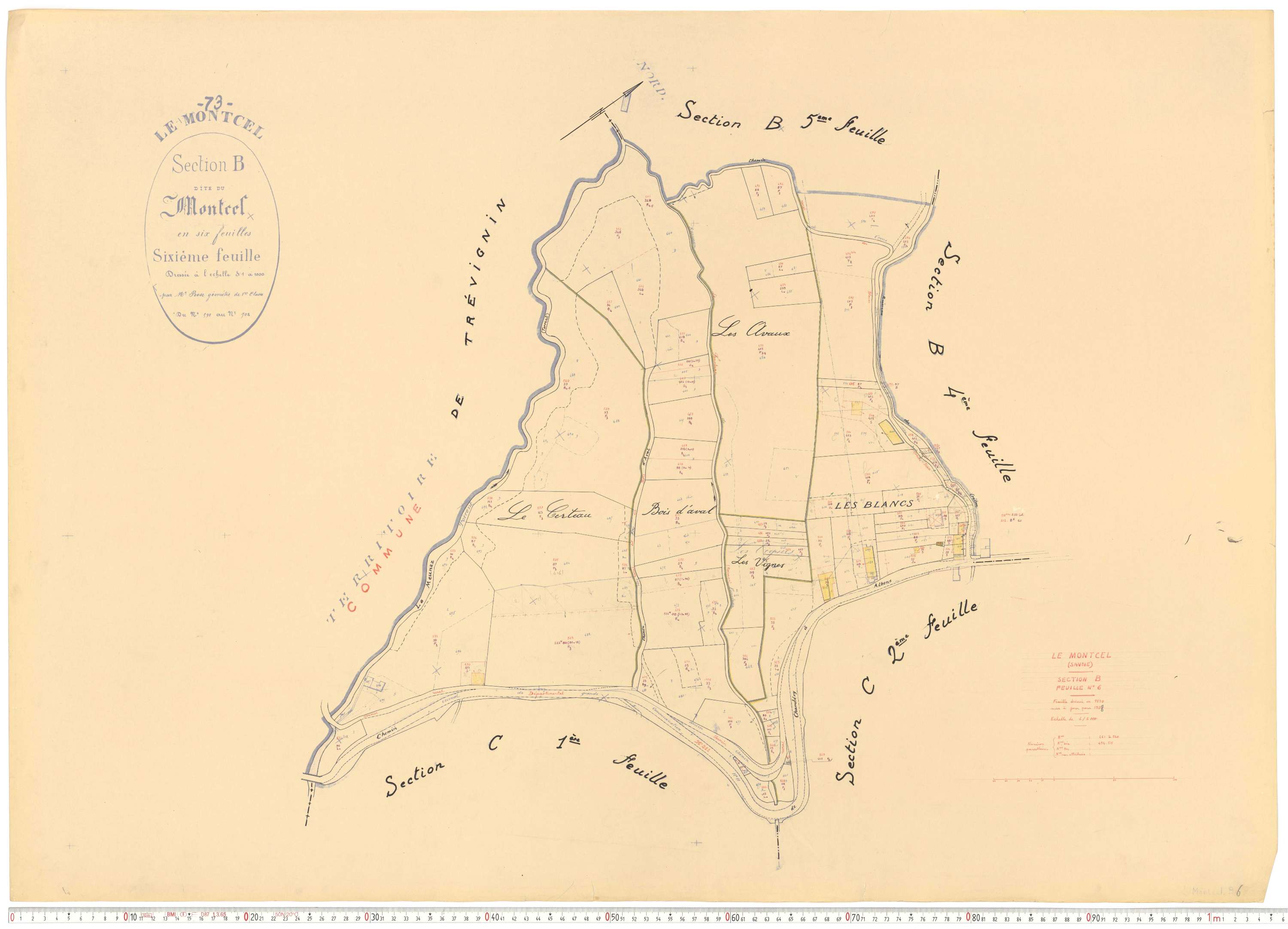 Montcel - Cadastre rénové, version de travail (1958).