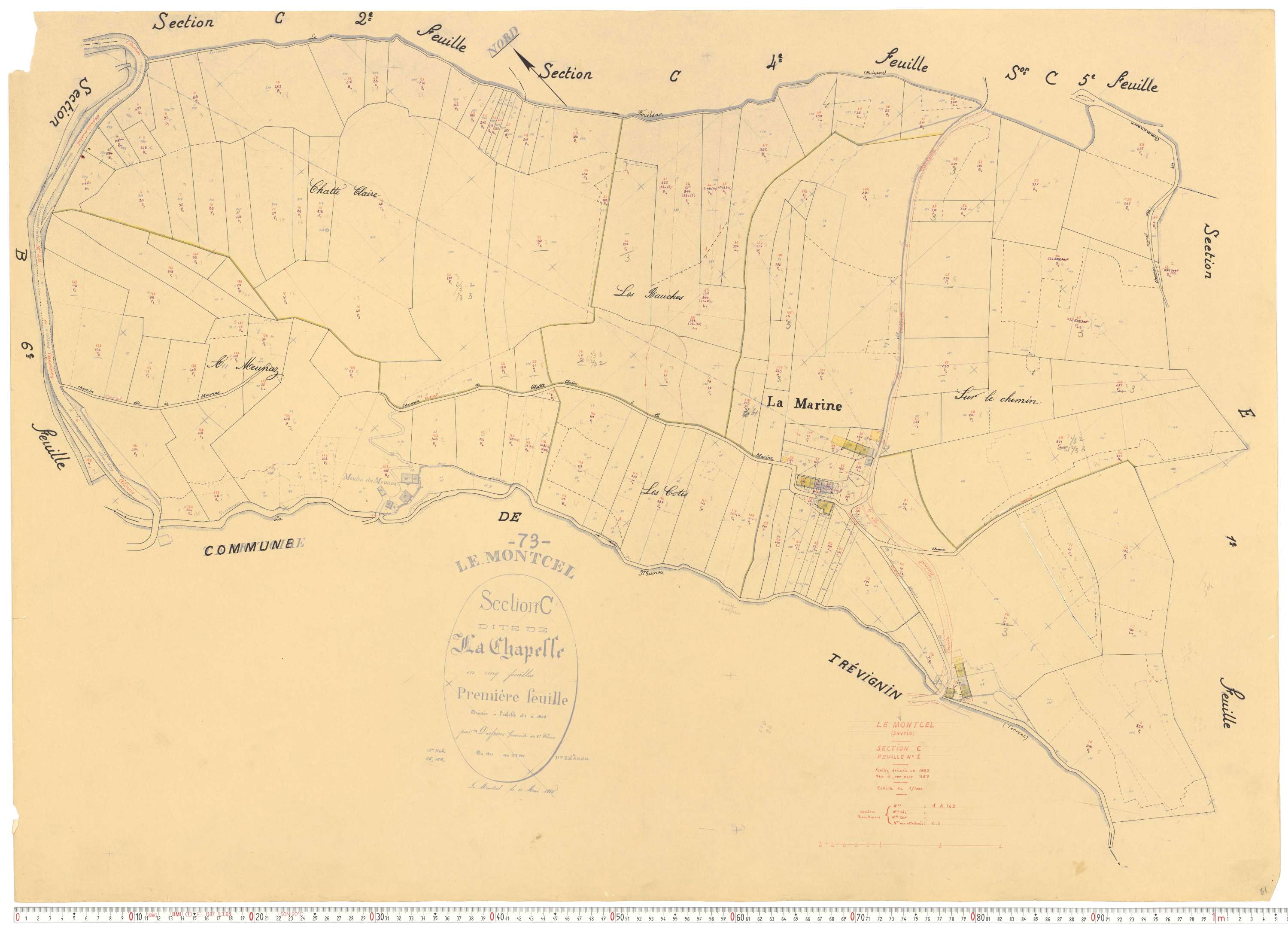 Montcel - Cadastre rénové, version de travail (1958).