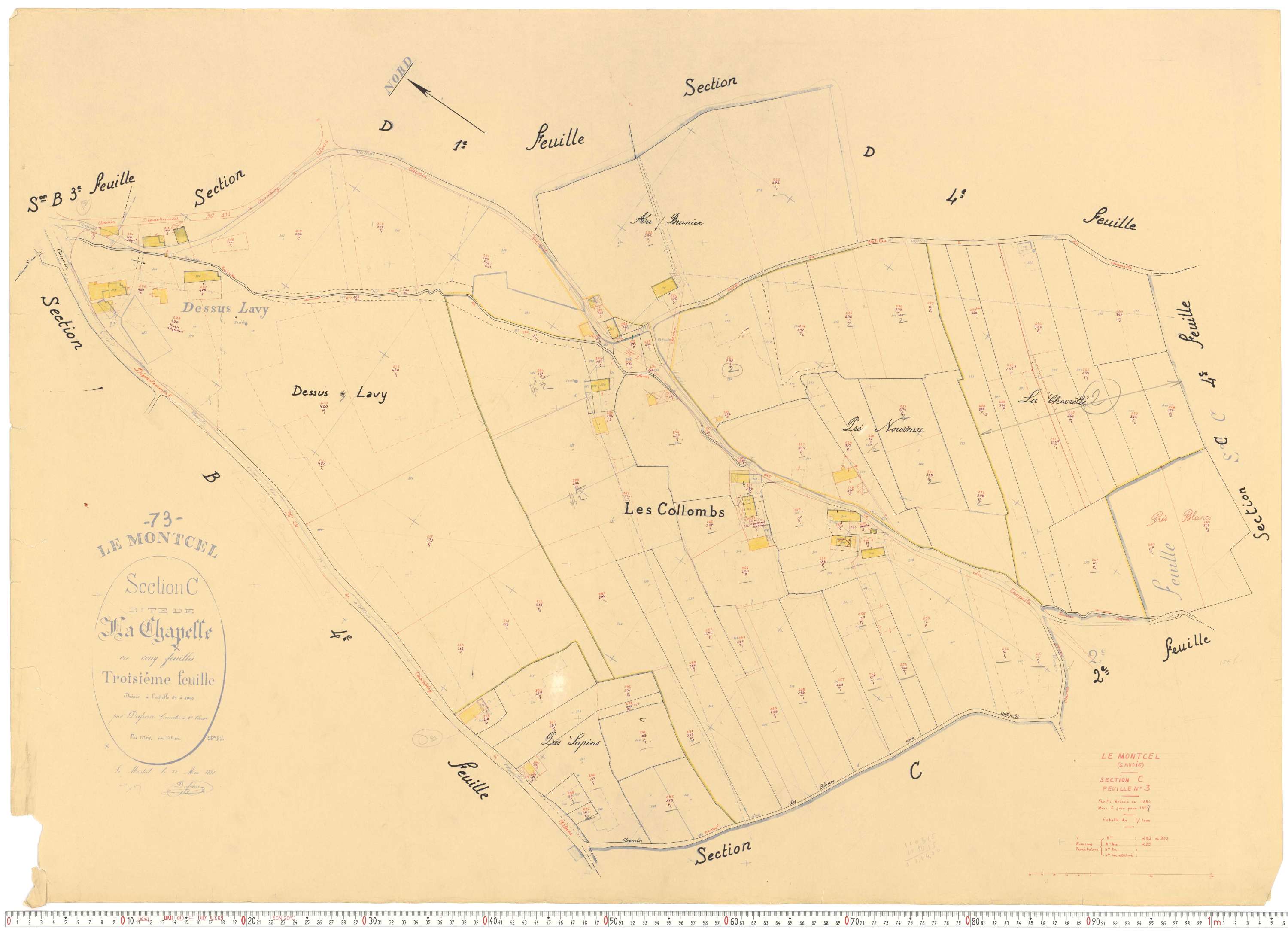 Montcel - Cadastre rénové, version de travail (1958).