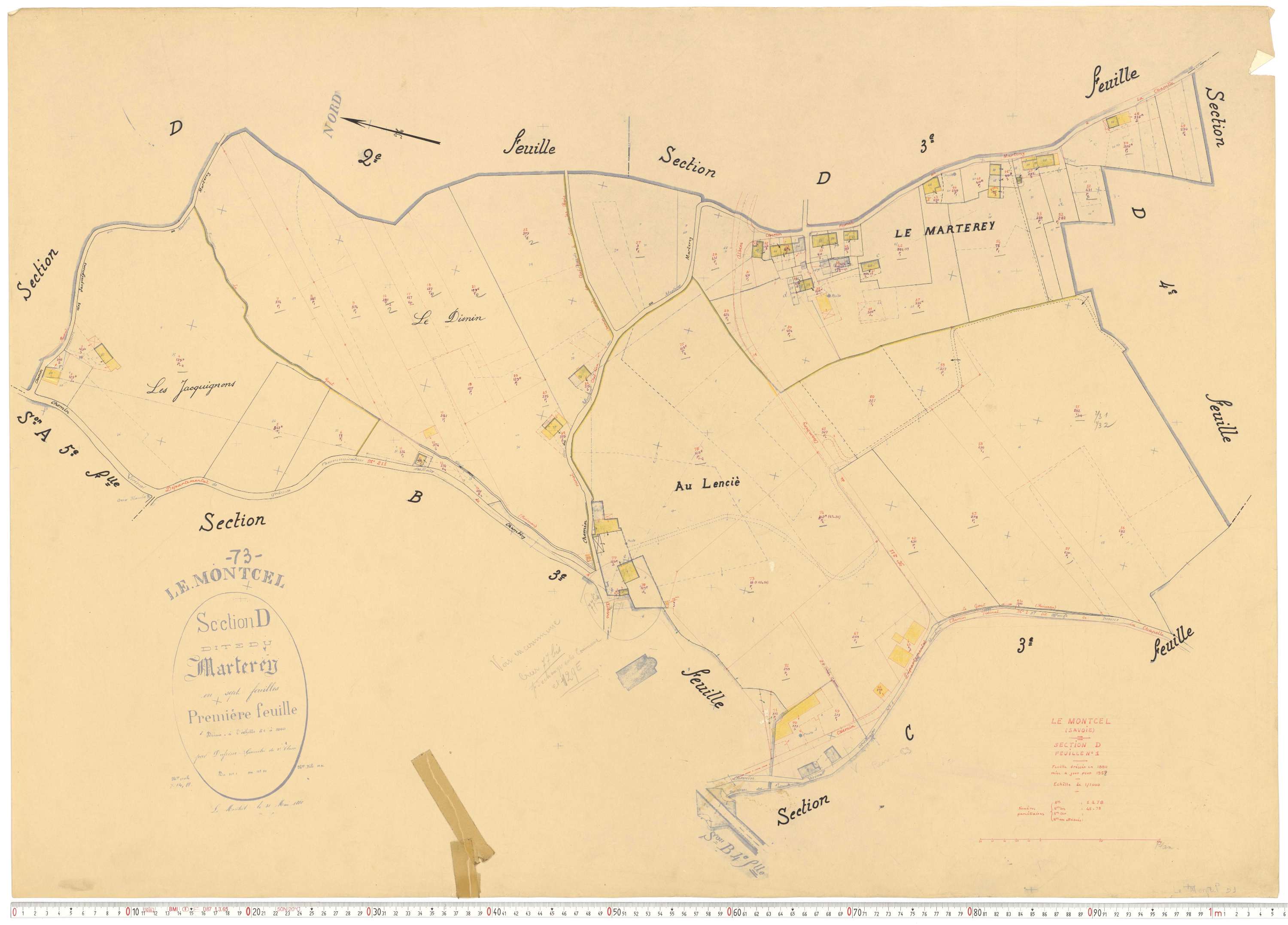Montcel - Cadastre rénové, version de travail (1958).