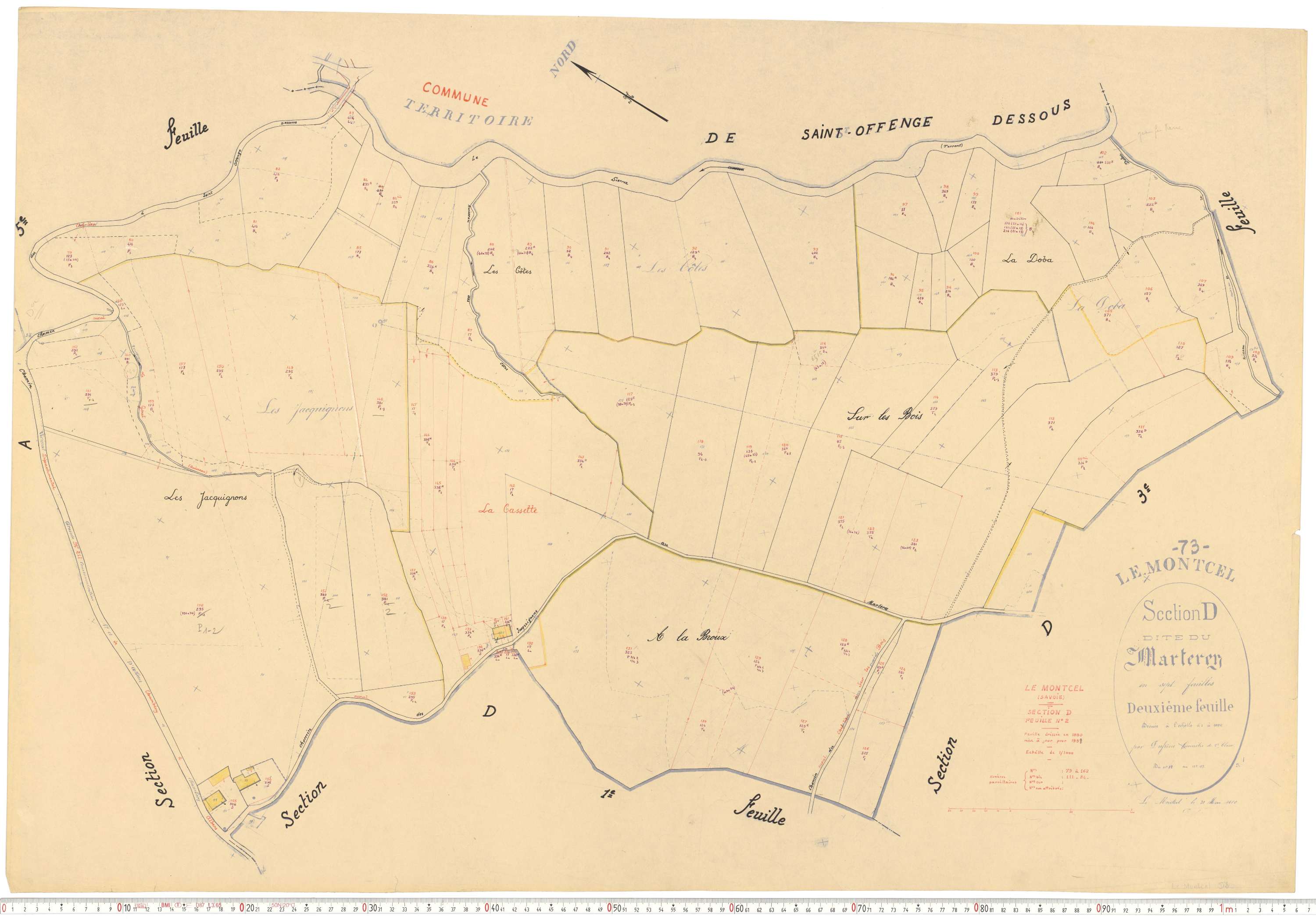 Montcel - Cadastre rénové, version de travail (1958).