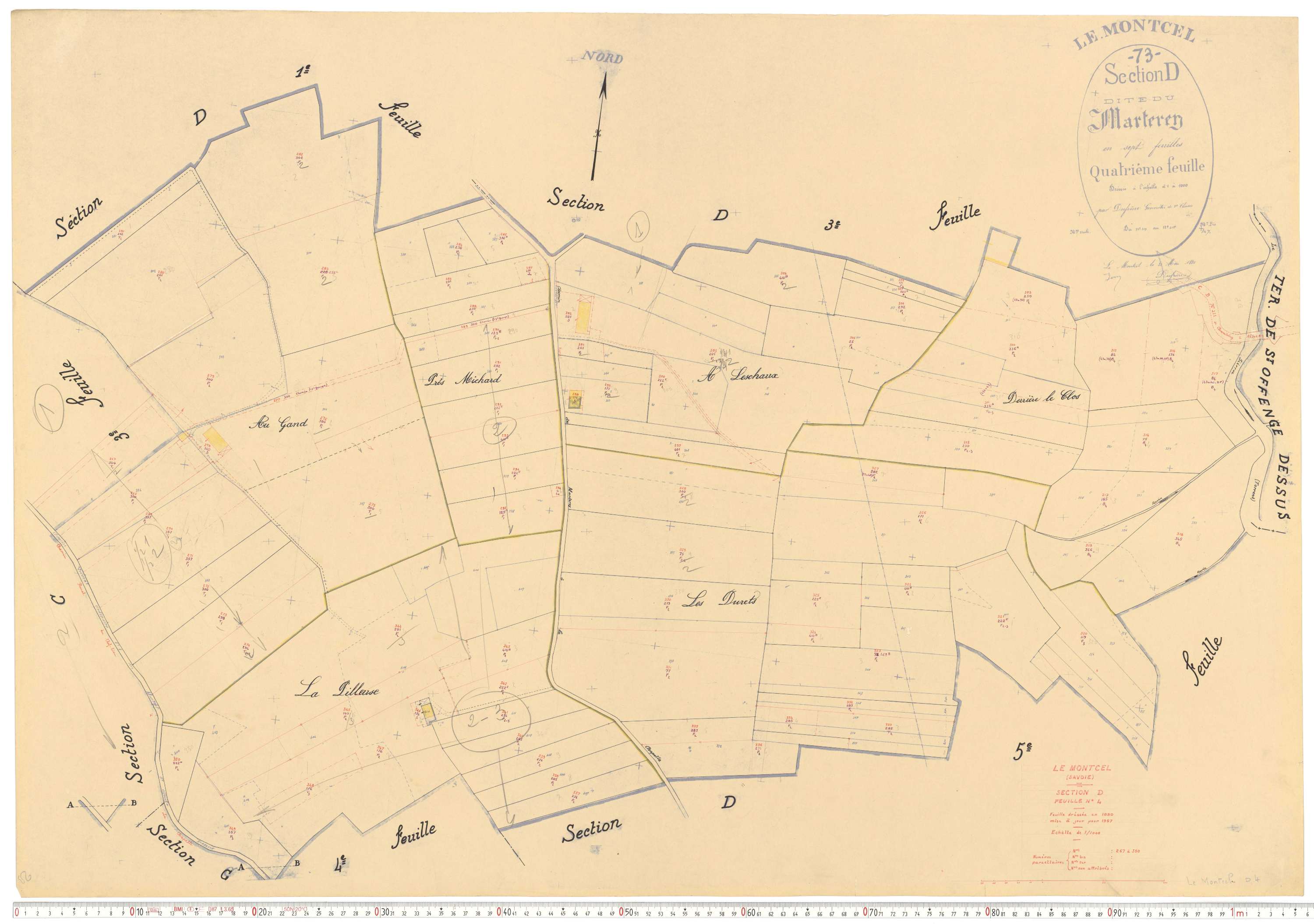 Montcel - Cadastre rénové, version de travail (1958).