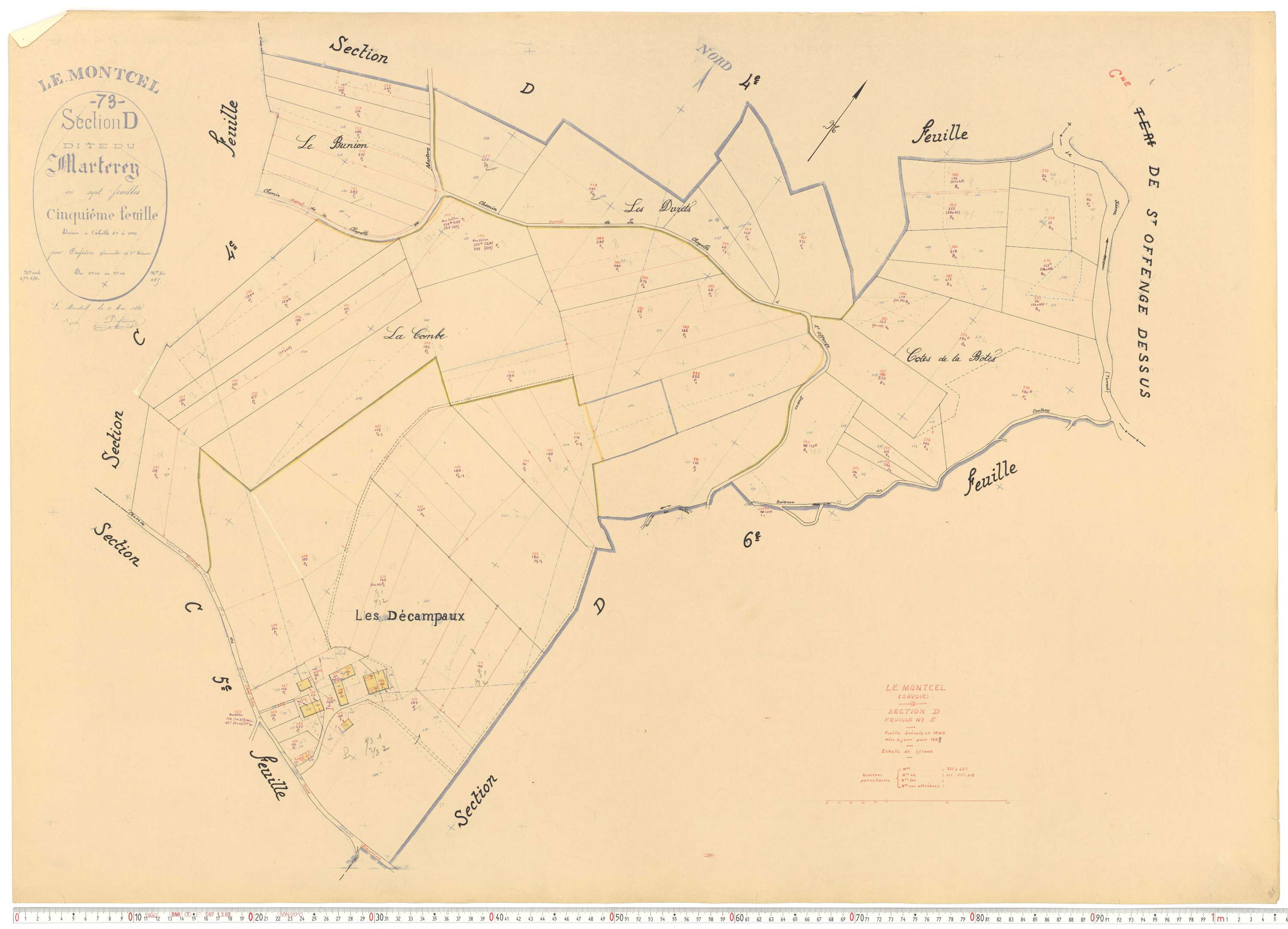 Montcel - Cadastre rénové, version de travail (1958).
