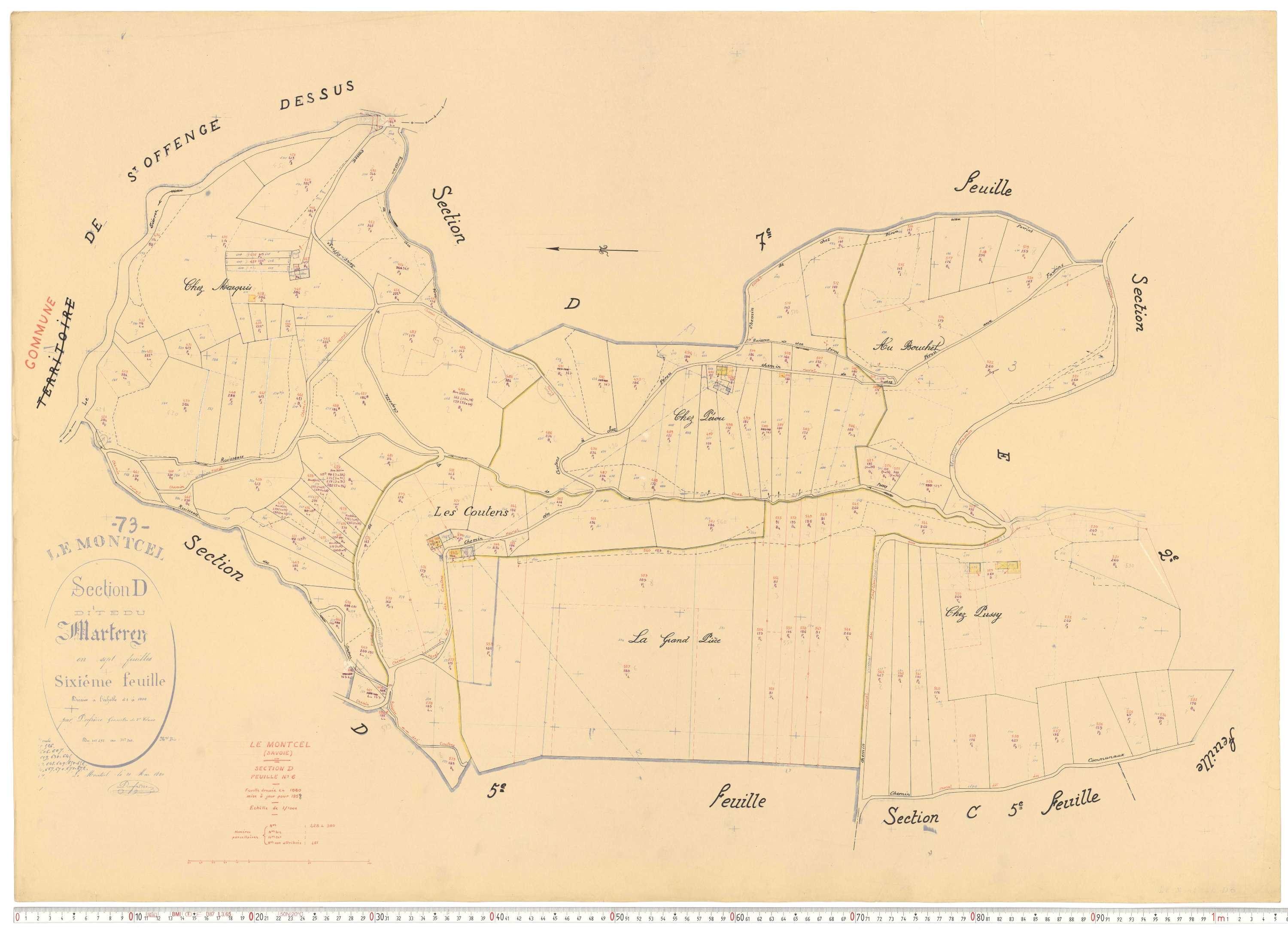 Montcel - Cadastre rénové, version de travail (1958).