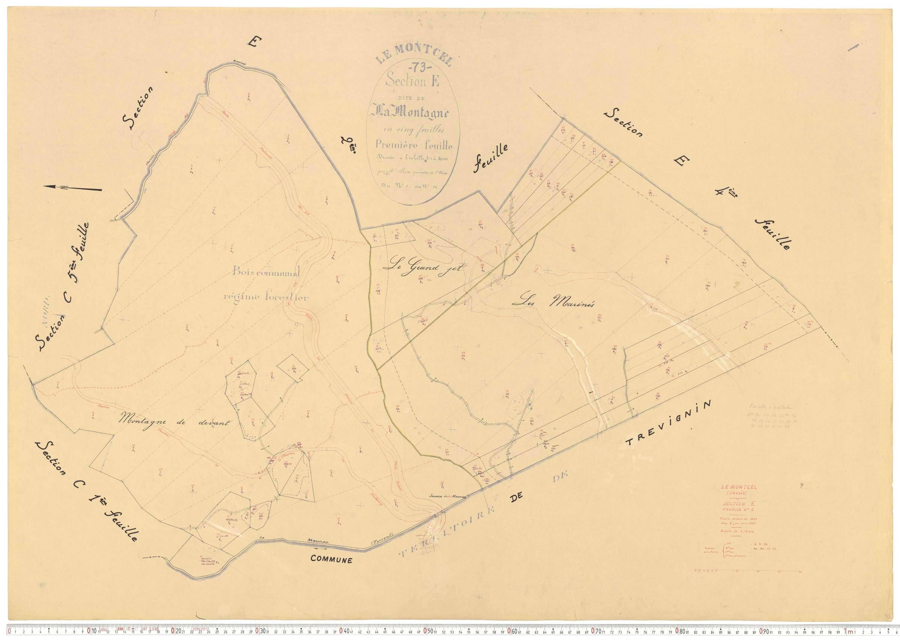 Montcel - Cadastre rénové, version de travail (1958).