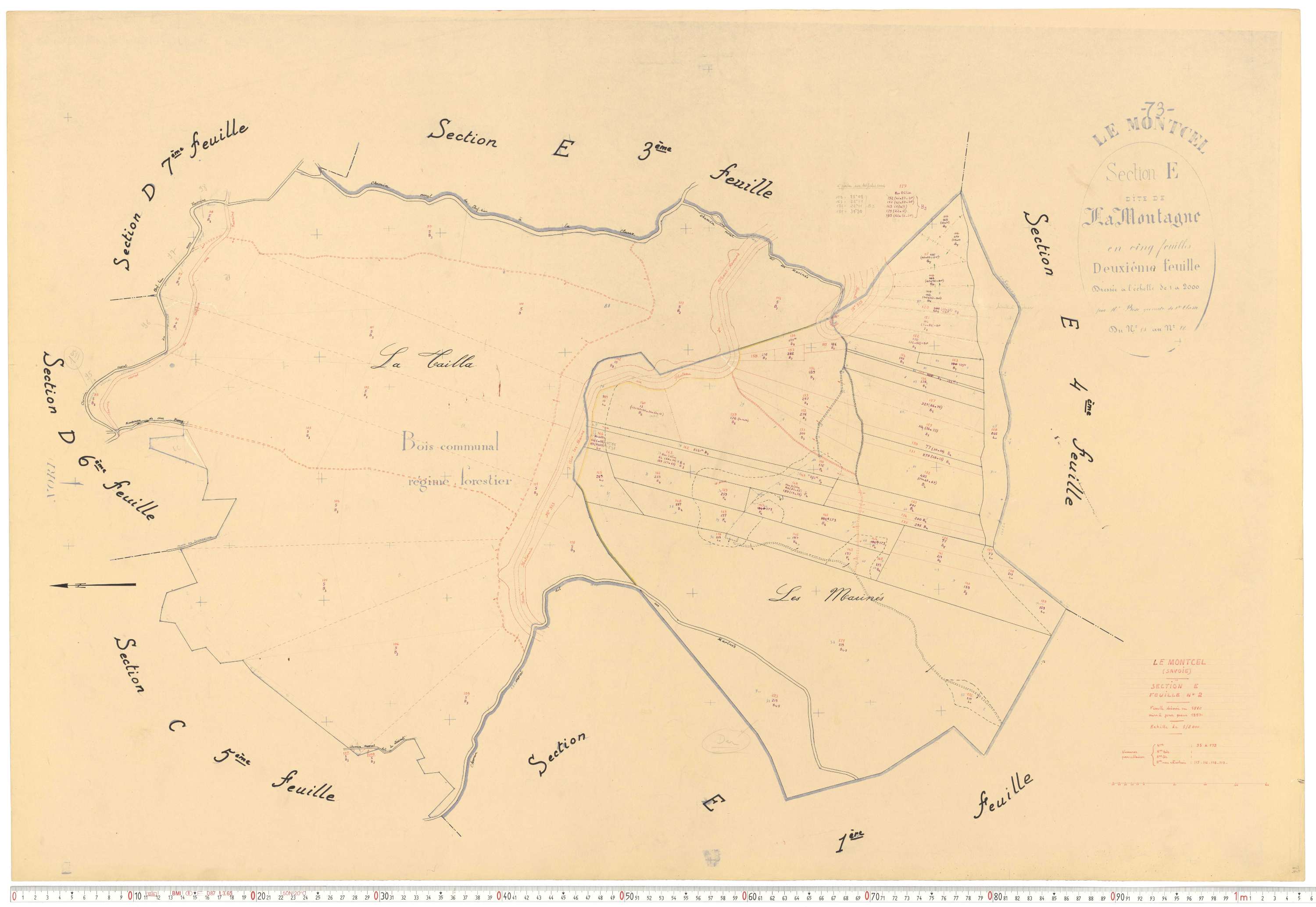 Montcel - Cadastre rénové, version de travail (1958).