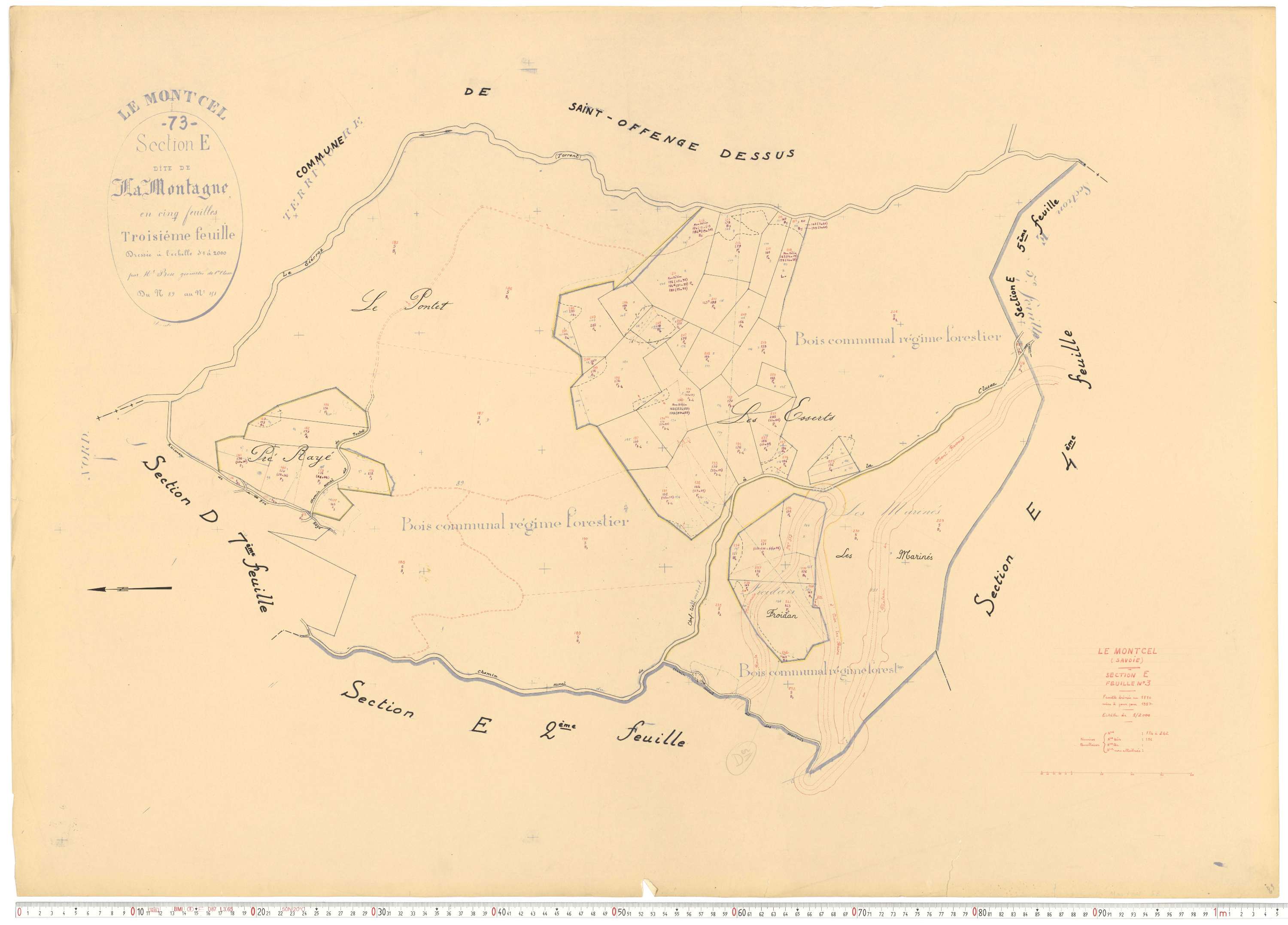 Montcel - Cadastre rénové, version de travail (1958).