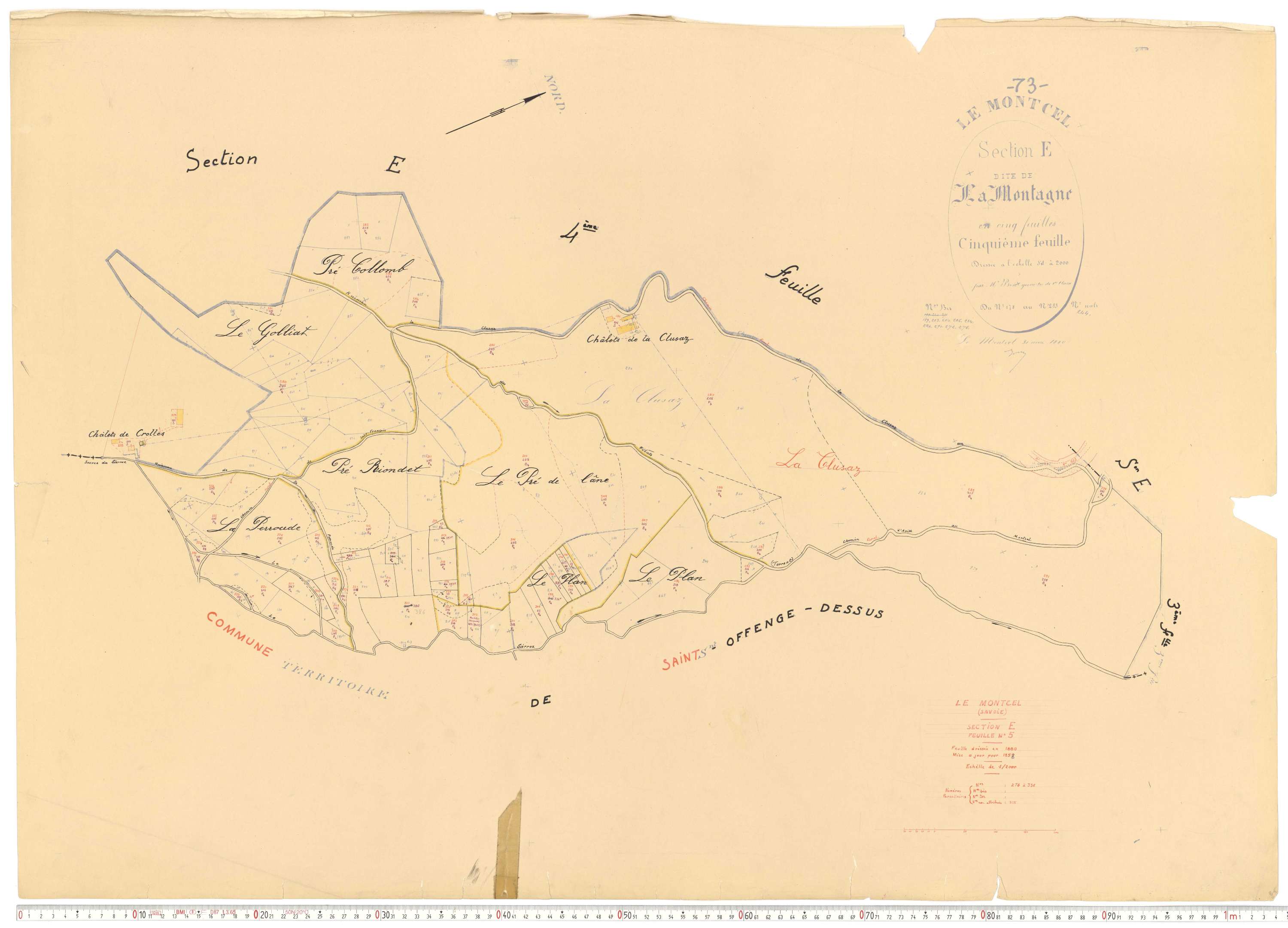 Montcel - Cadastre rénové, version de travail (1958).