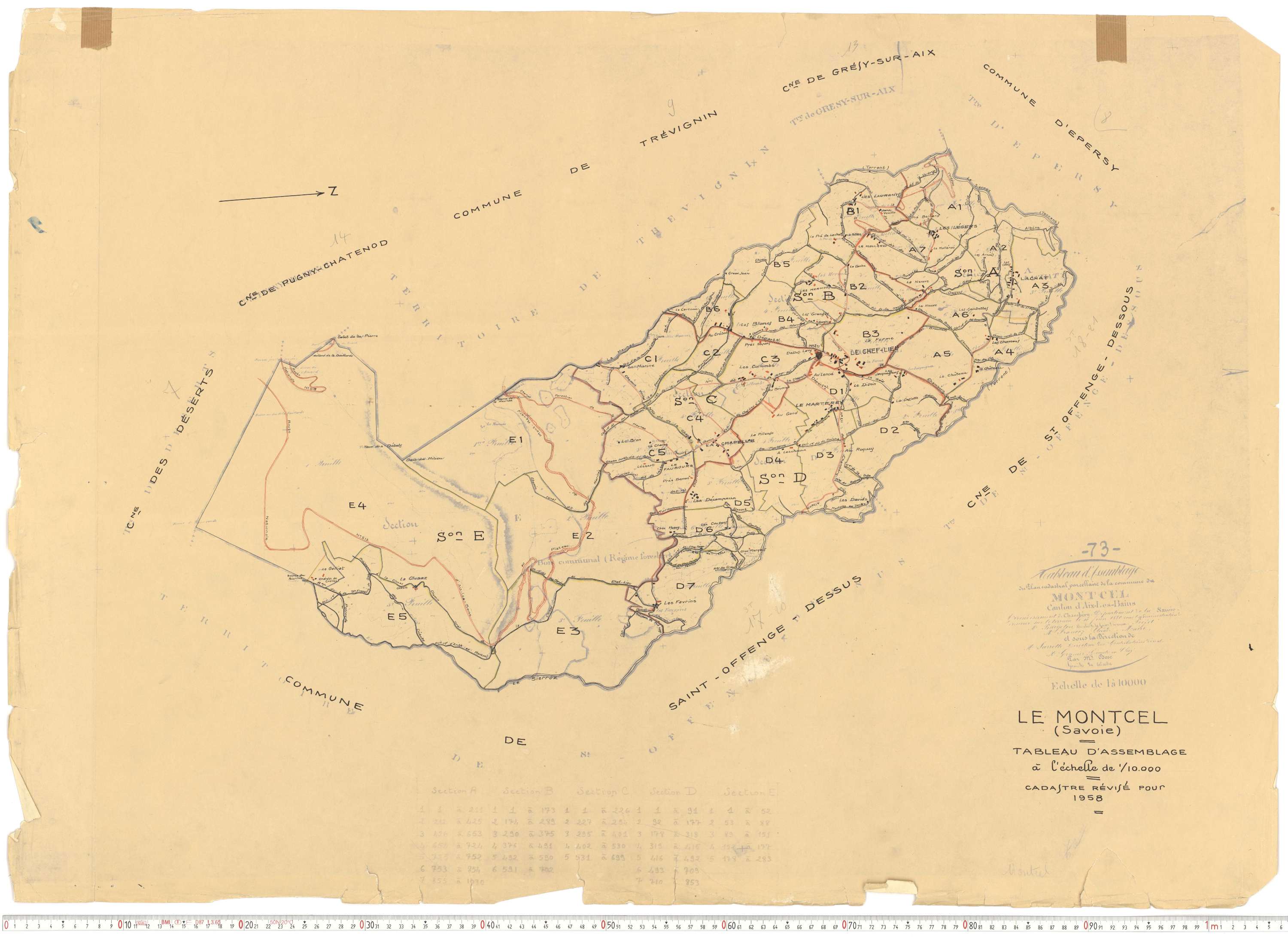 Montcel - Cadastre rénové, version de travail (1958).