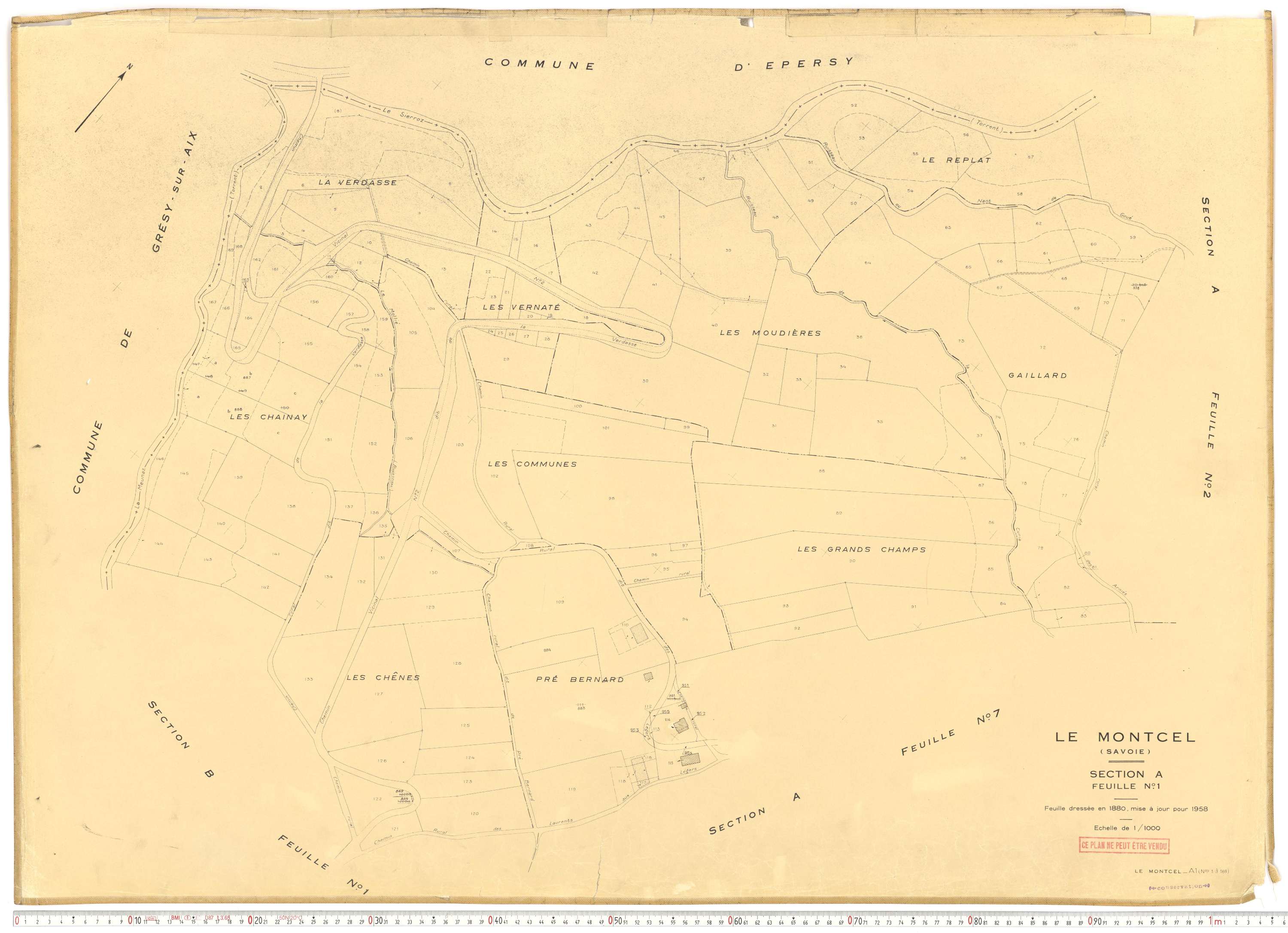 Montcel - Cadastre rénové, version de travail (1958).