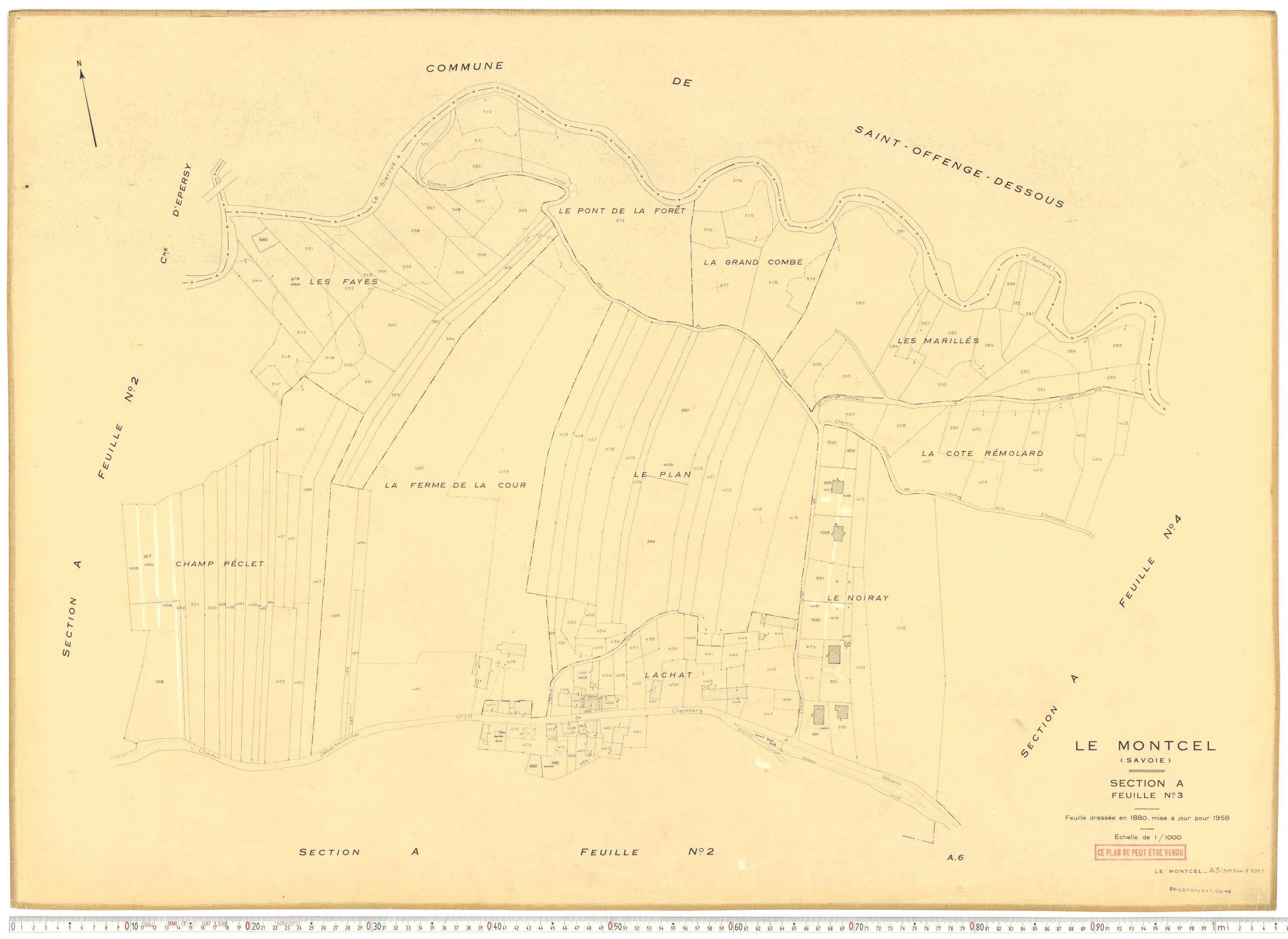 Montcel - Cadastre rénové, version de travail (1958).