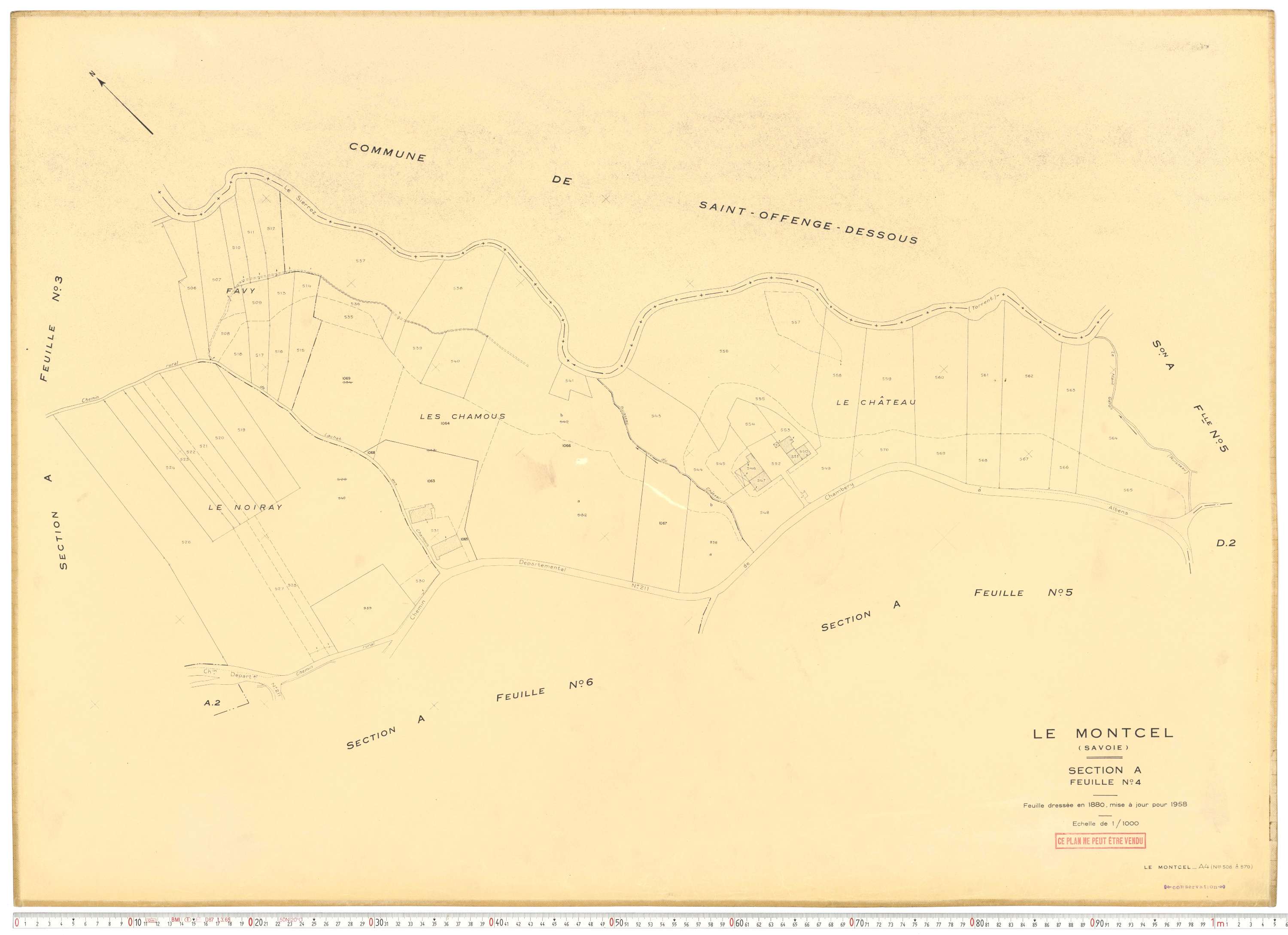 Montcel - Cadastre rénové, version de travail (1958).