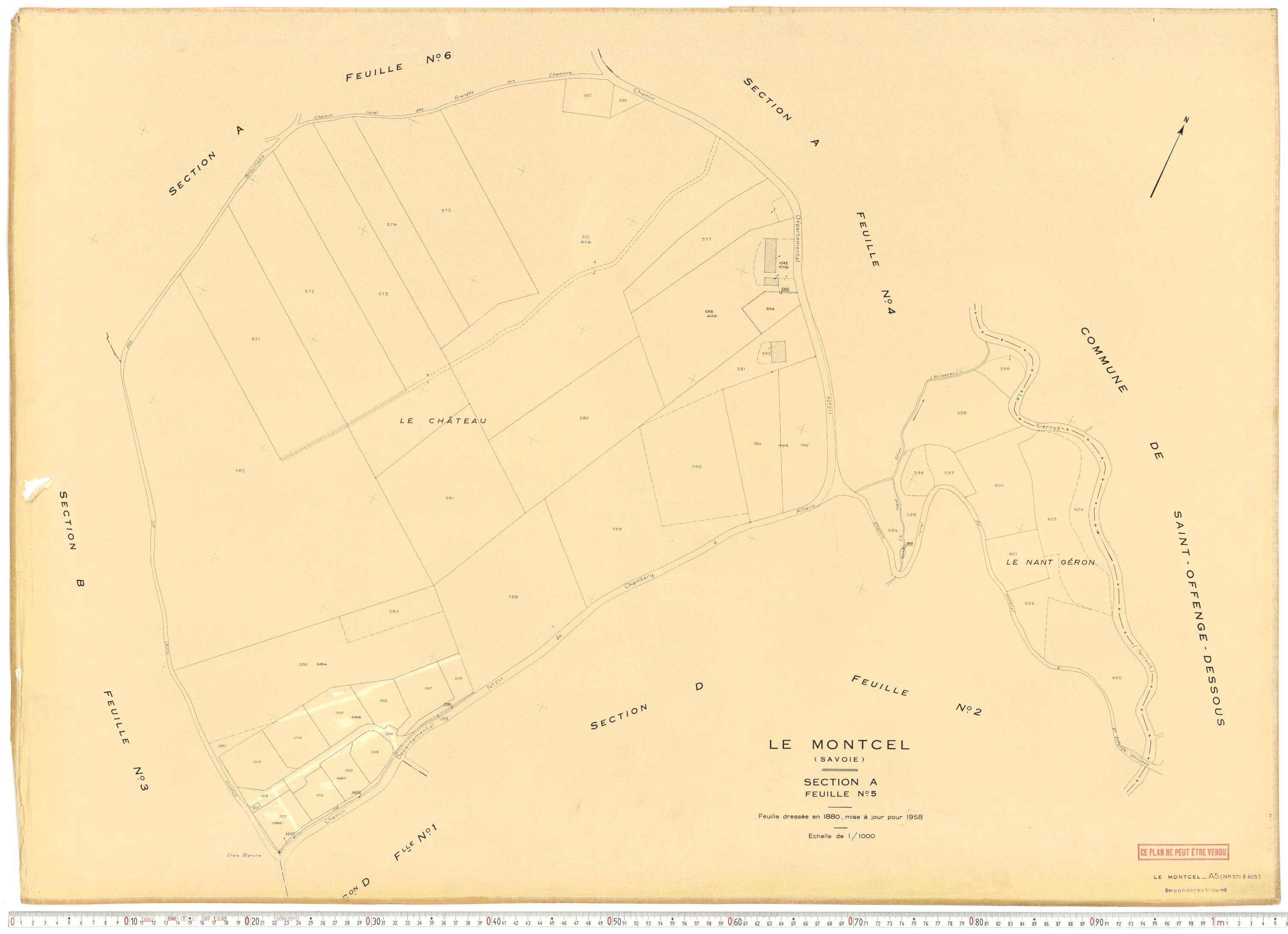 Montcel - Cadastre rénové, version de travail (1958).