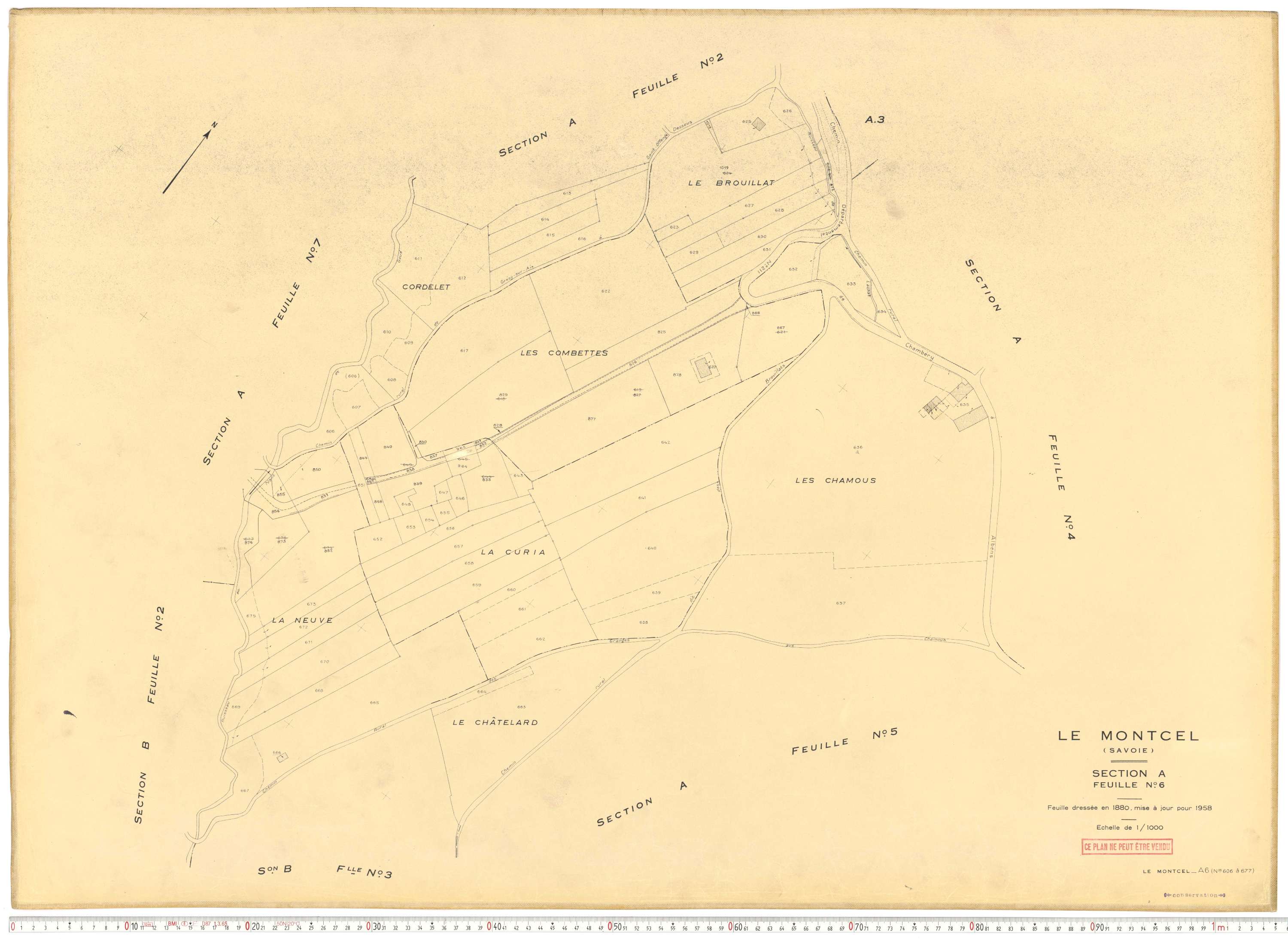 Montcel - Cadastre rénové, version de travail (1958).