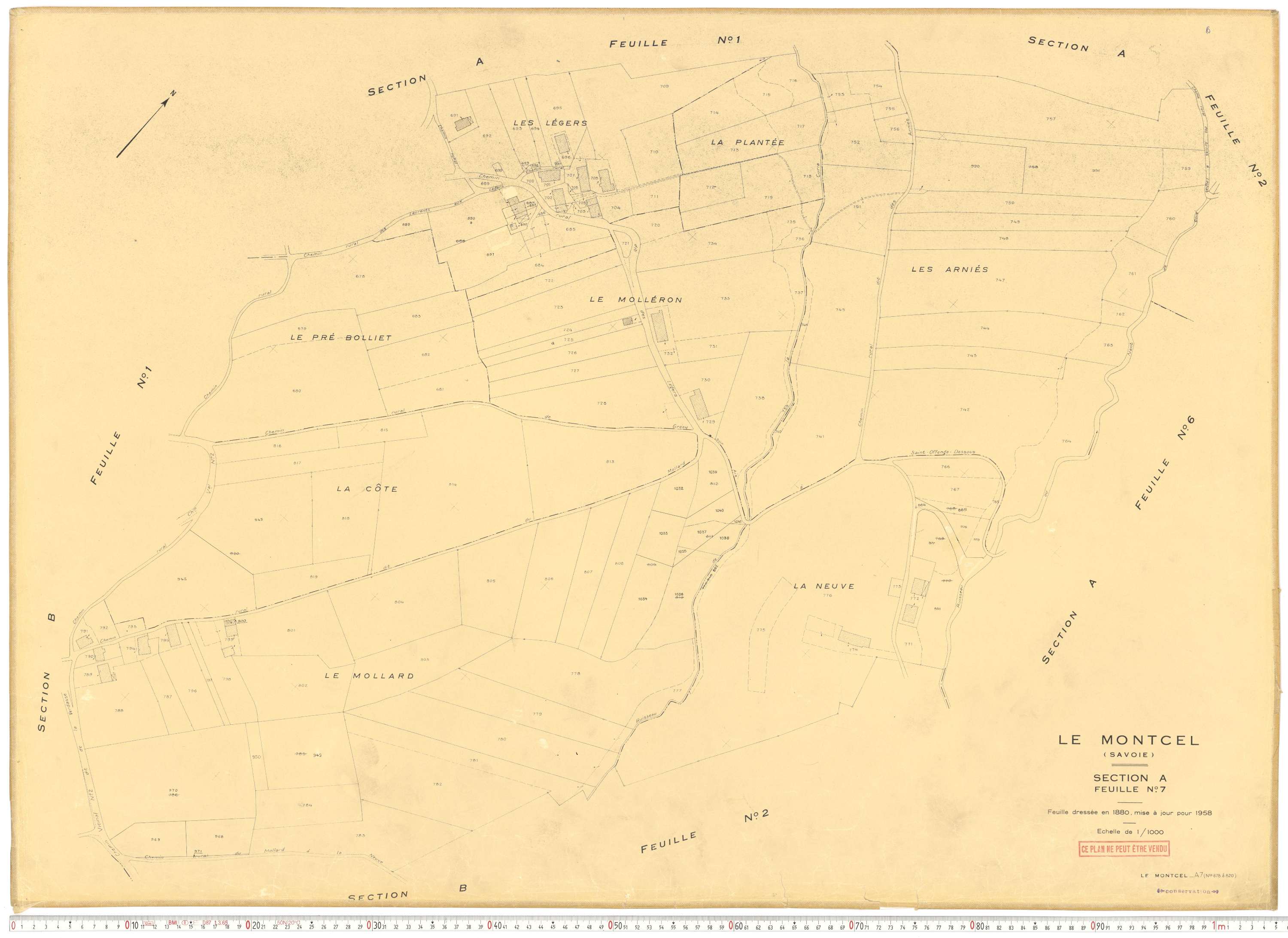 Montcel - Cadastre rénové, version de travail (1958).