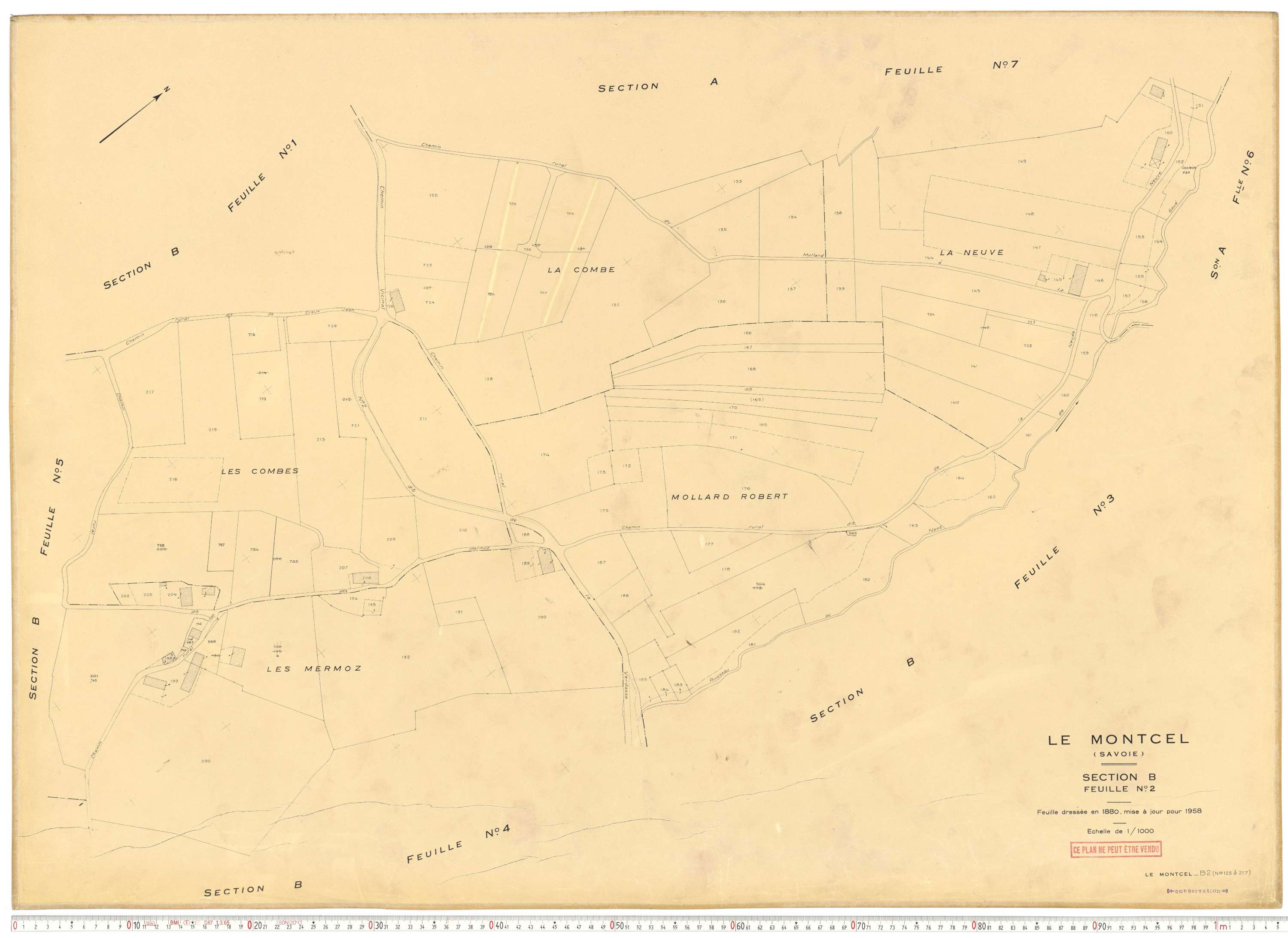 Montcel - Cadastre rénové, version de travail (1958).