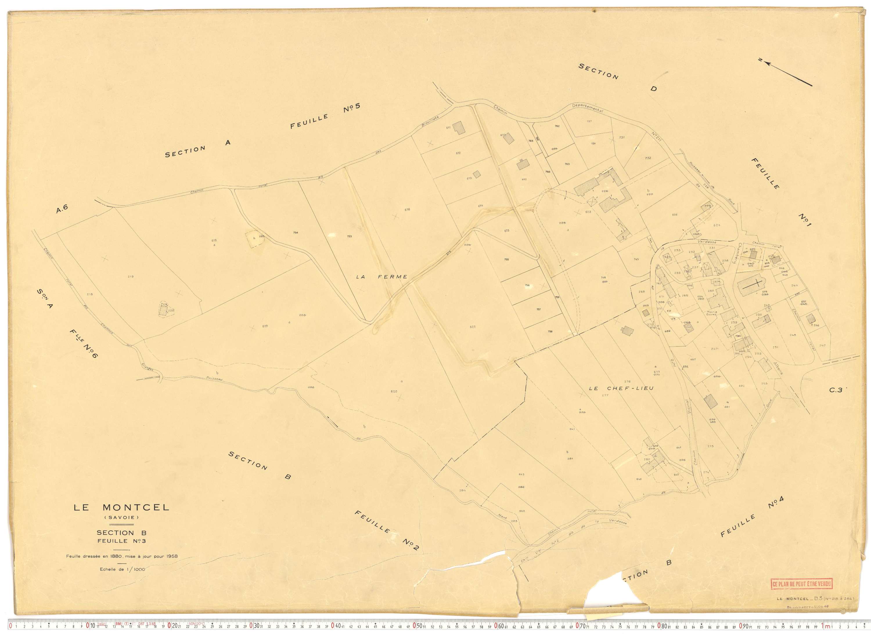 Montcel - Cadastre rénové, version de travail (1958).