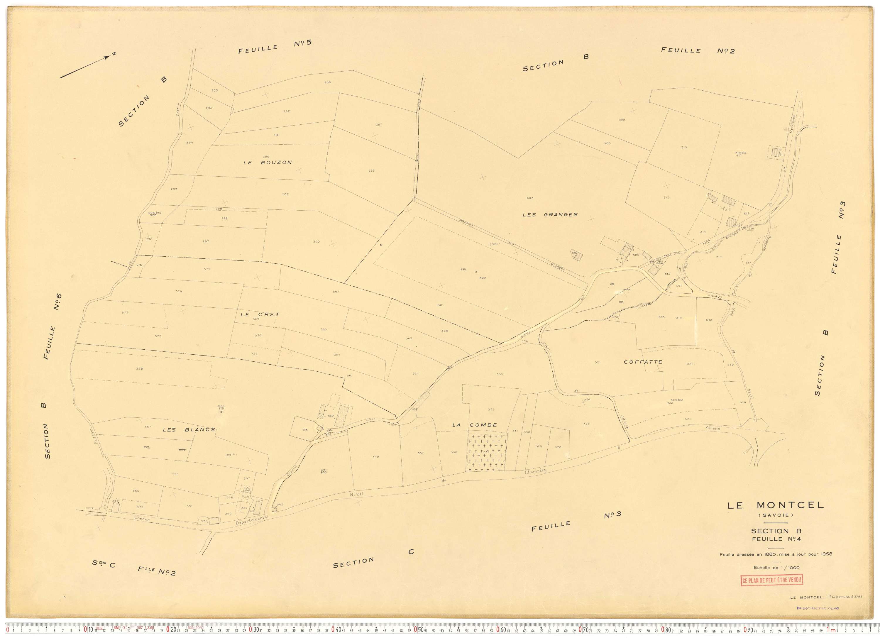 Montcel - Cadastre rénové, version de travail (1958).