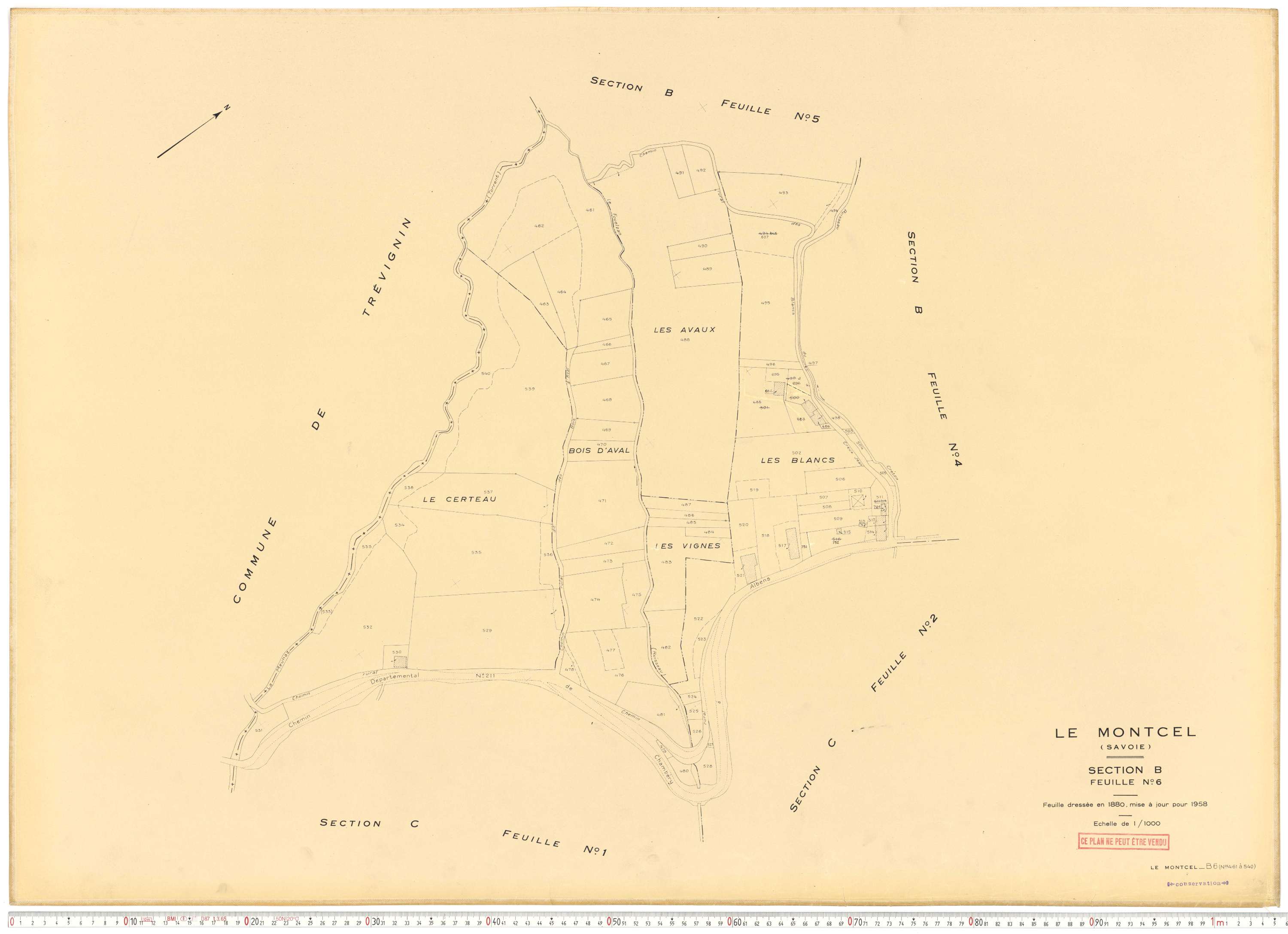 Montcel - Cadastre rénové, version de travail (1958).