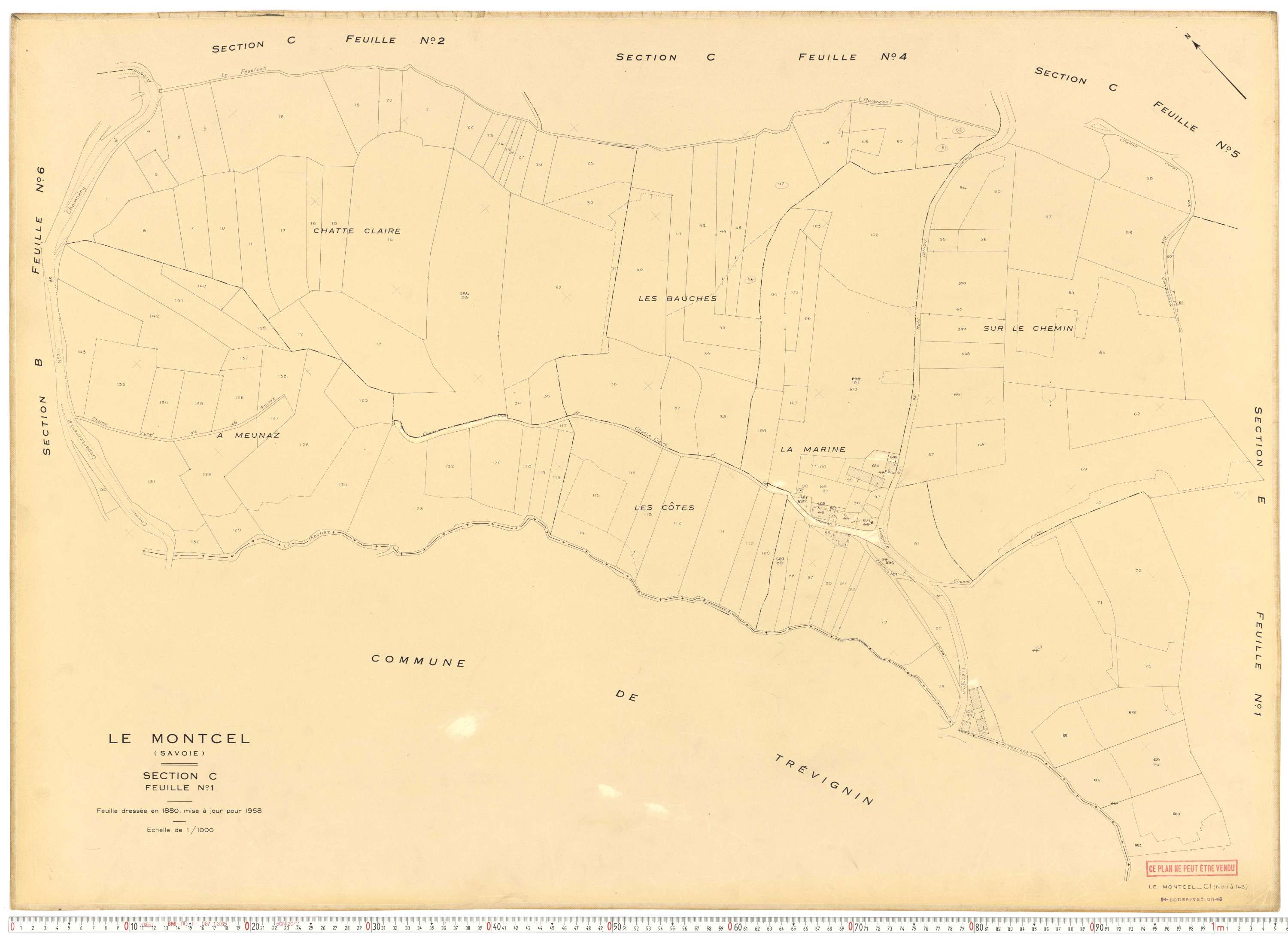 Montcel - Cadastre rénové, version de travail (1958).