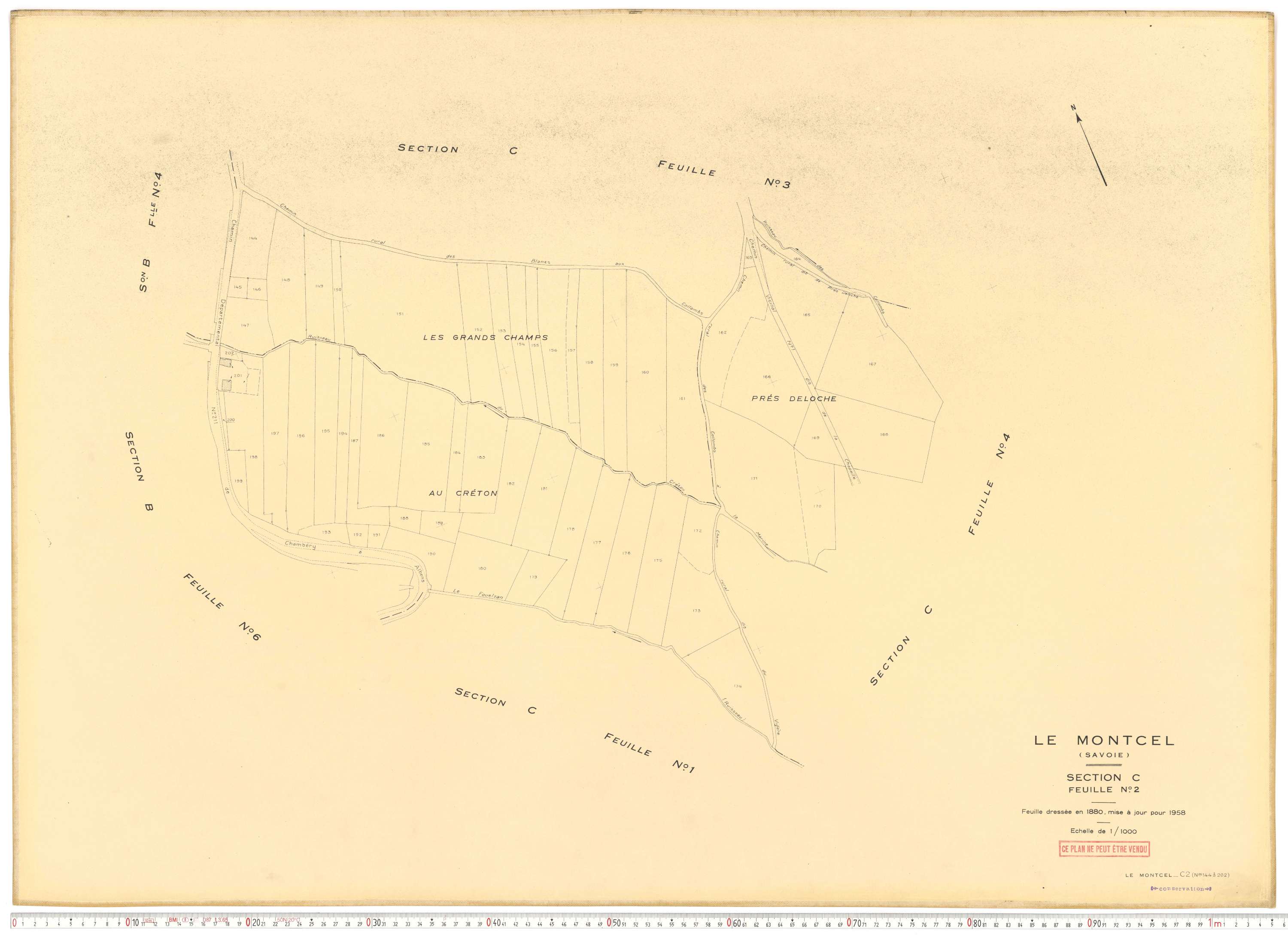 Montcel - Cadastre rénové, version de travail (1958).