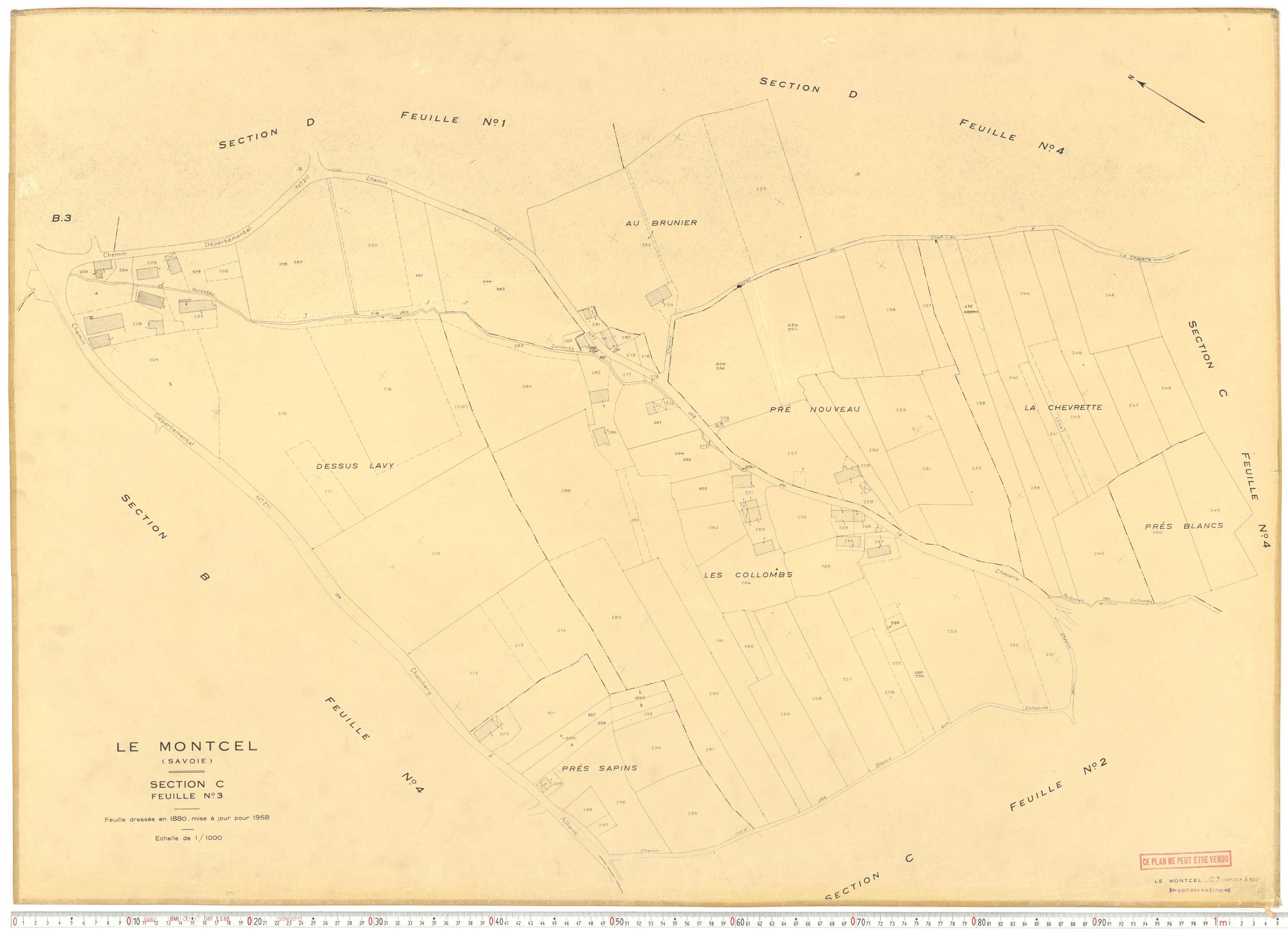 Montcel - Cadastre rénové, version de travail (1958).
