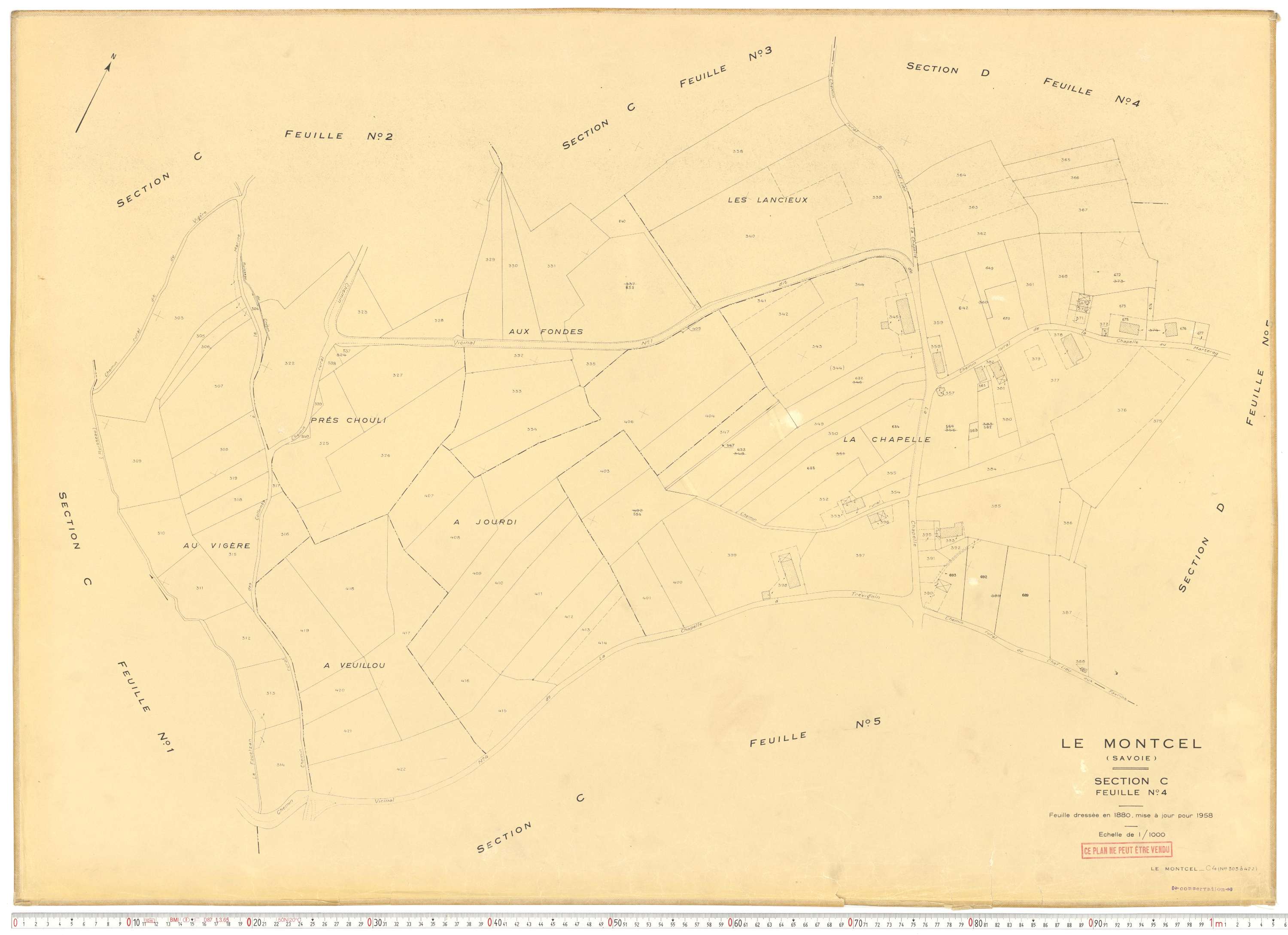 Montcel - Cadastre rénové, version de travail (1958).
