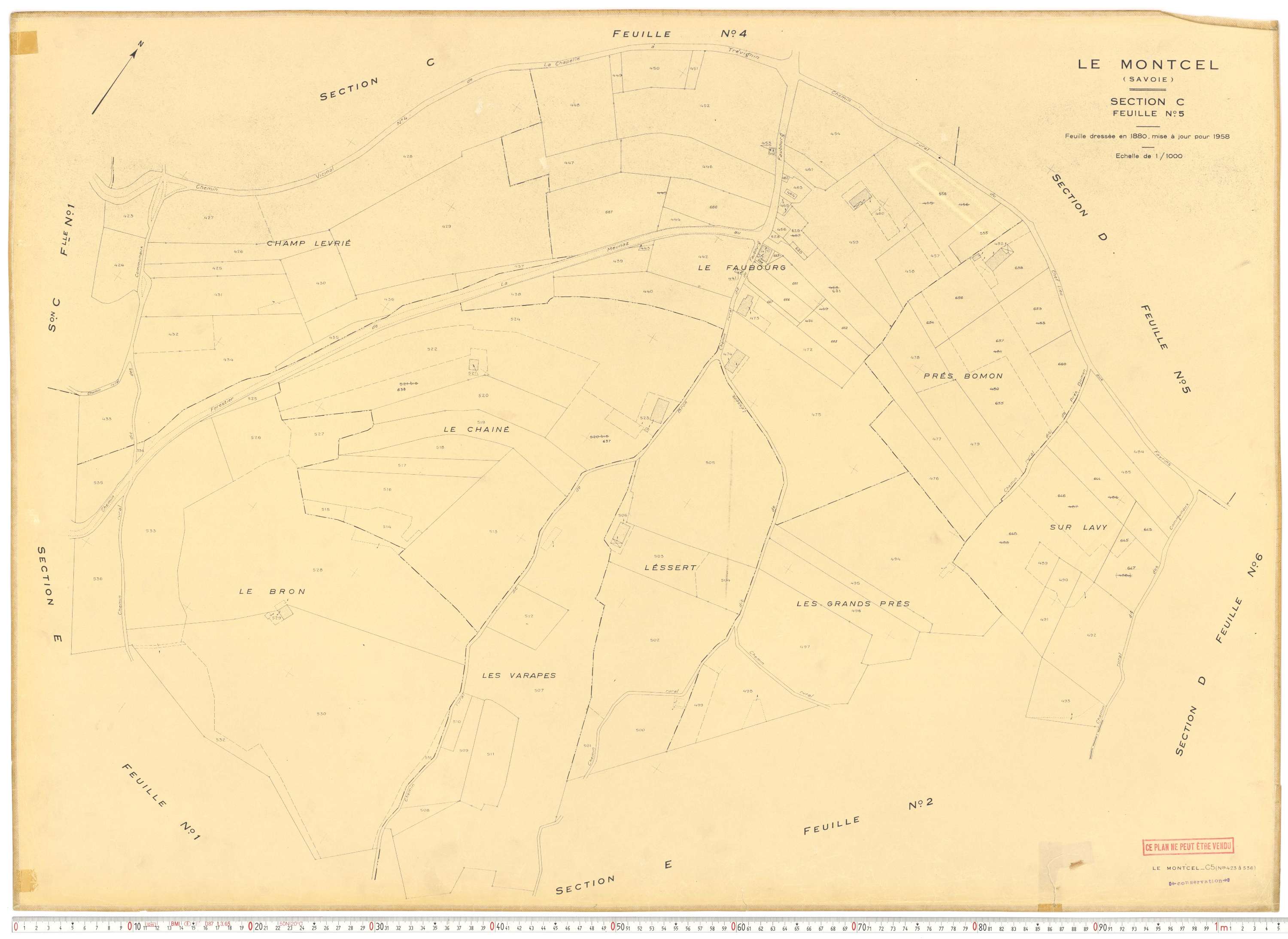 Montcel - Cadastre rénové, version de travail (1958).