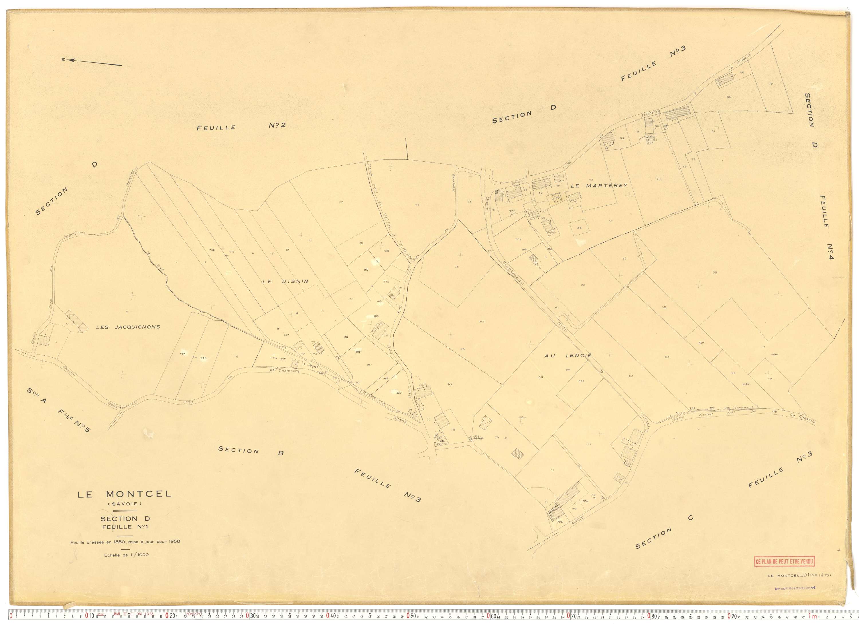 Montcel - Cadastre rénové, version de travail (1958).