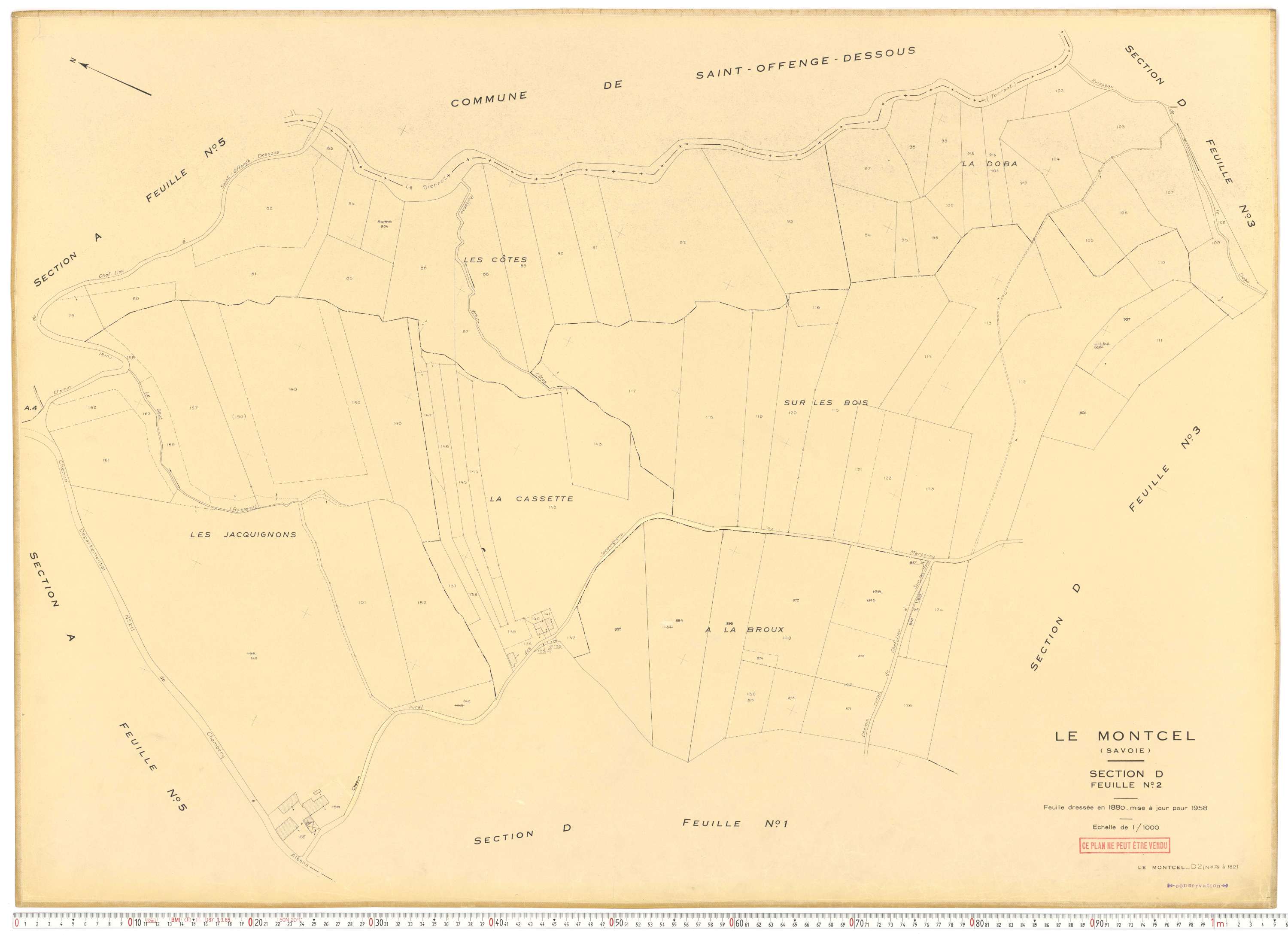 Montcel - Cadastre rénové, version de travail (1958).