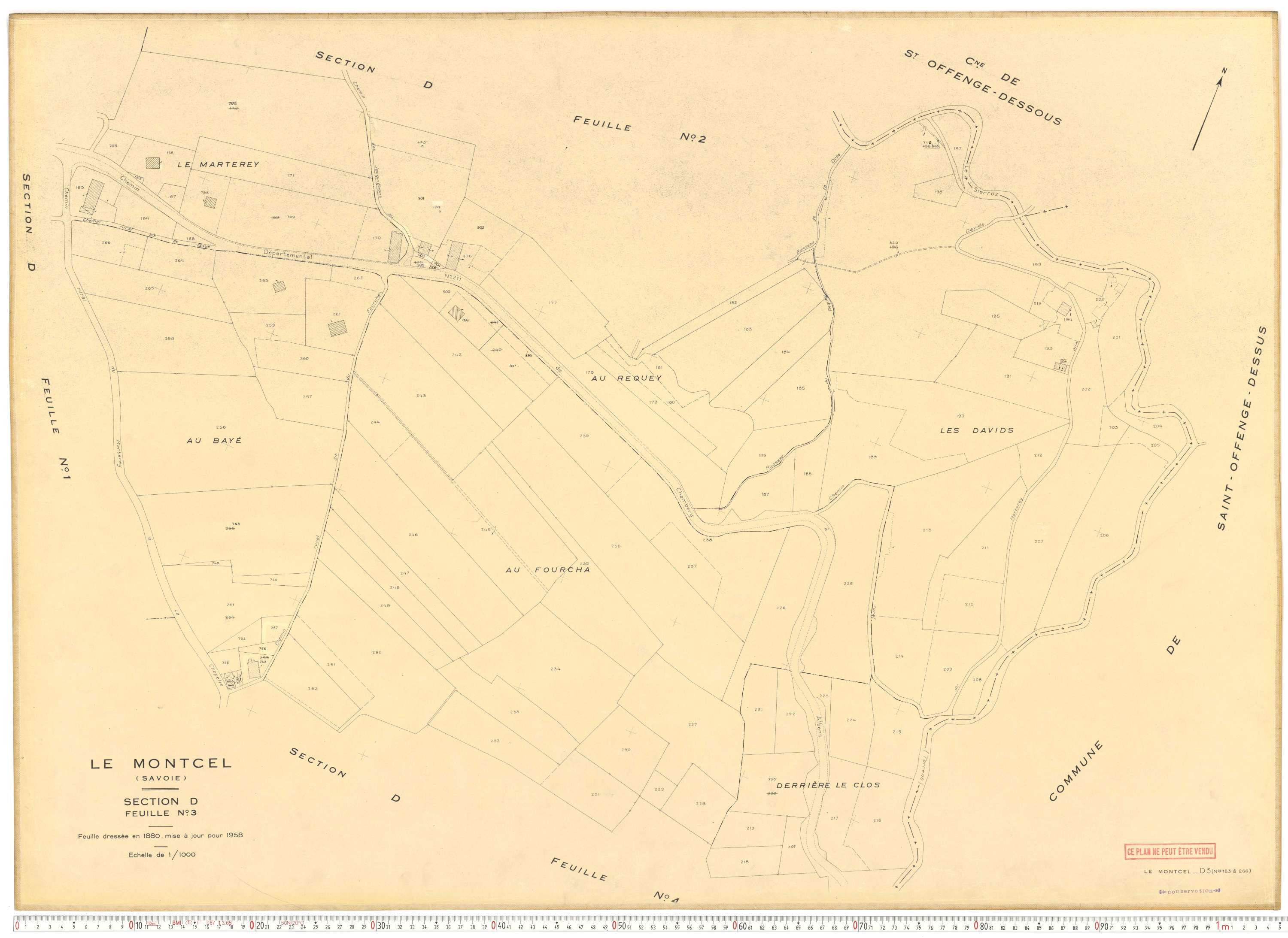 Montcel - Cadastre rénové, version de travail (1958).
