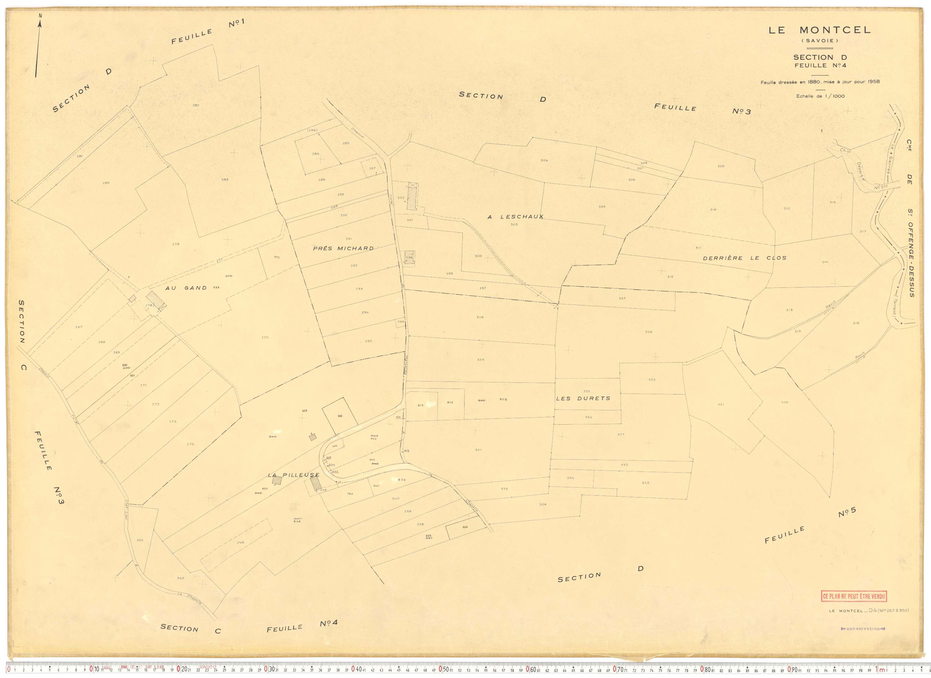 Montcel - Cadastre rénové, version de travail (1958).