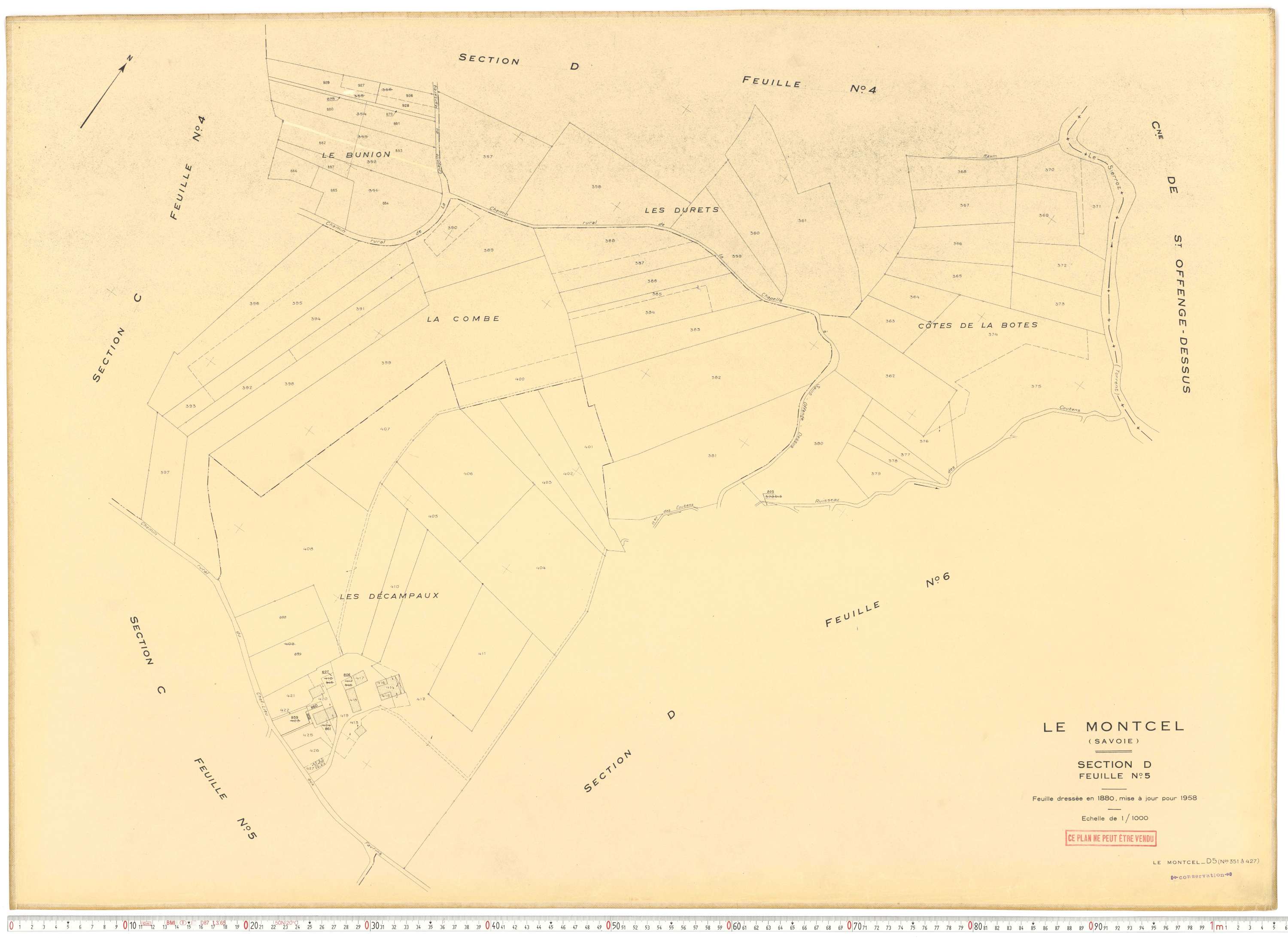 Montcel - Cadastre rénové, version de travail (1958).