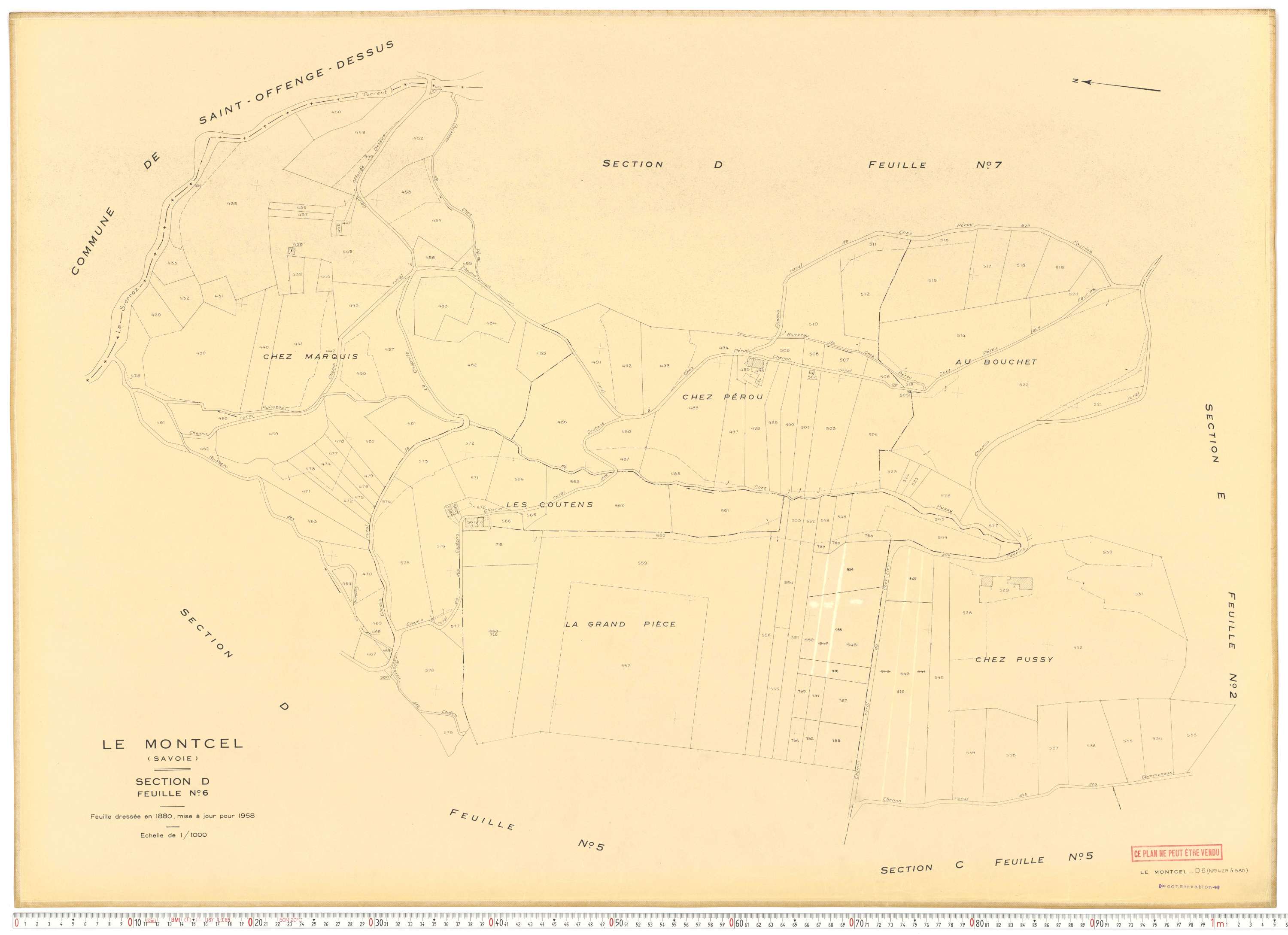 Montcel - Cadastre rénové, version de travail (1958).