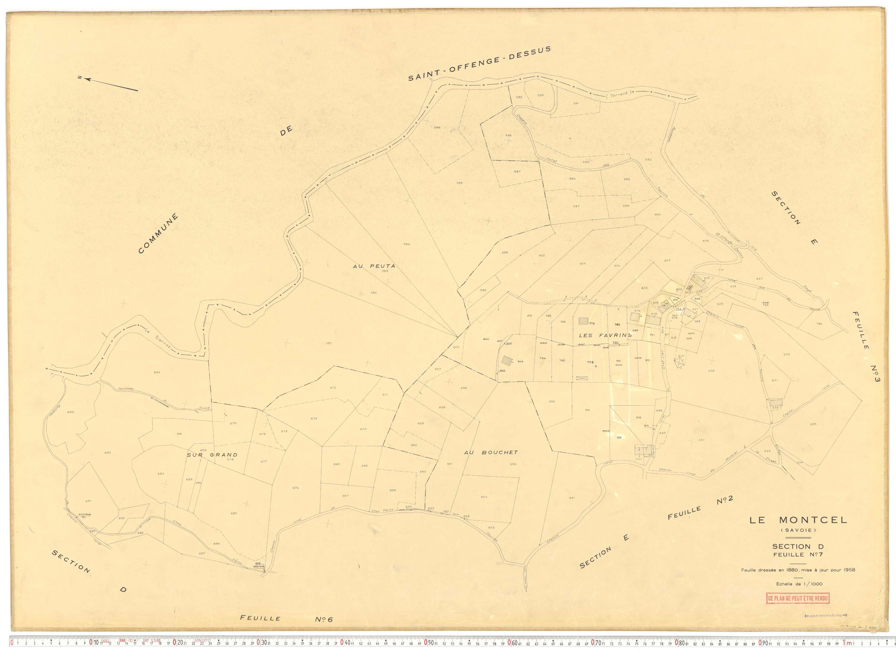 Montcel - Cadastre rénové, version de travail (1958).