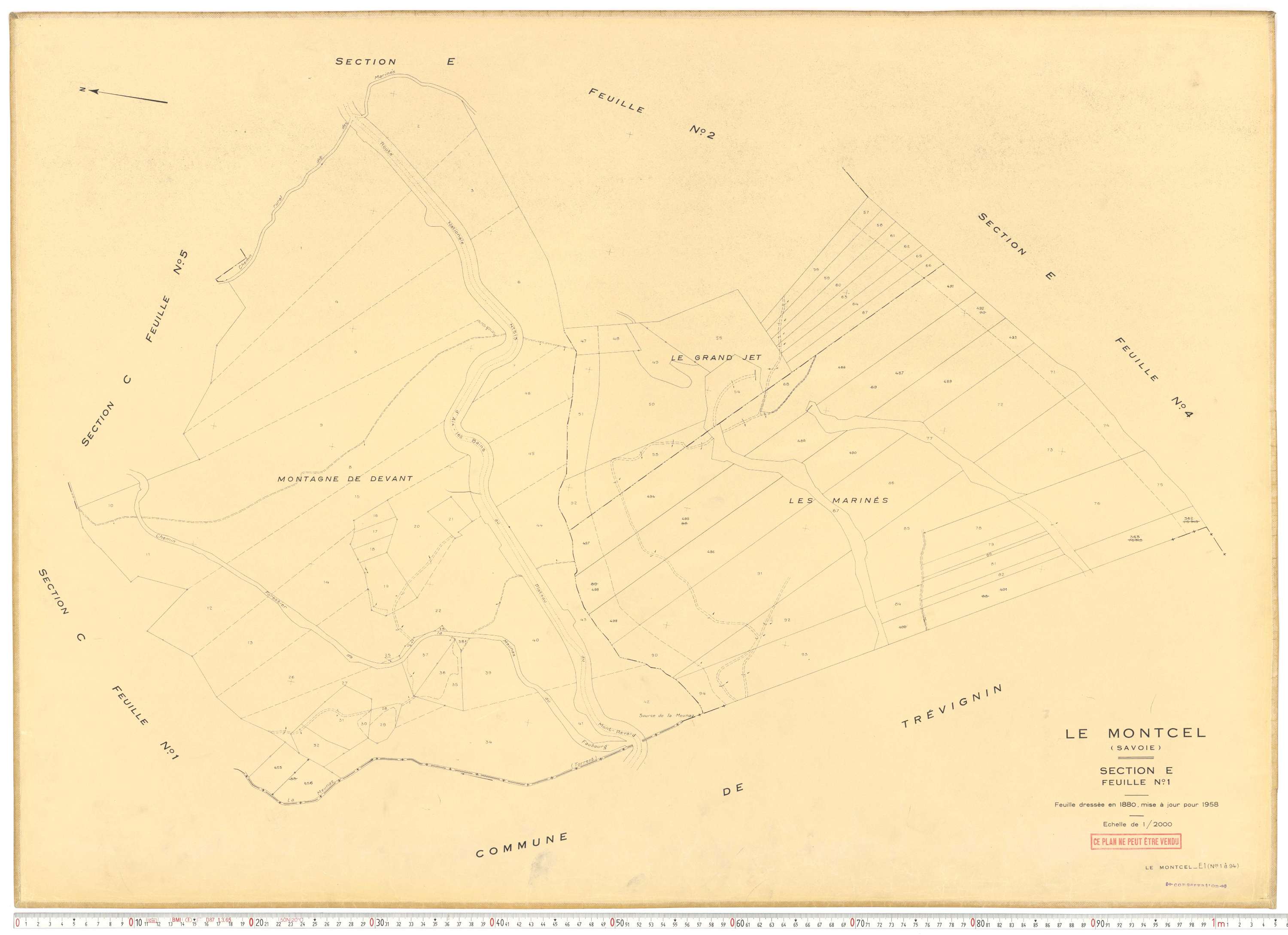 Montcel - Cadastre rénové, version de travail (1958).