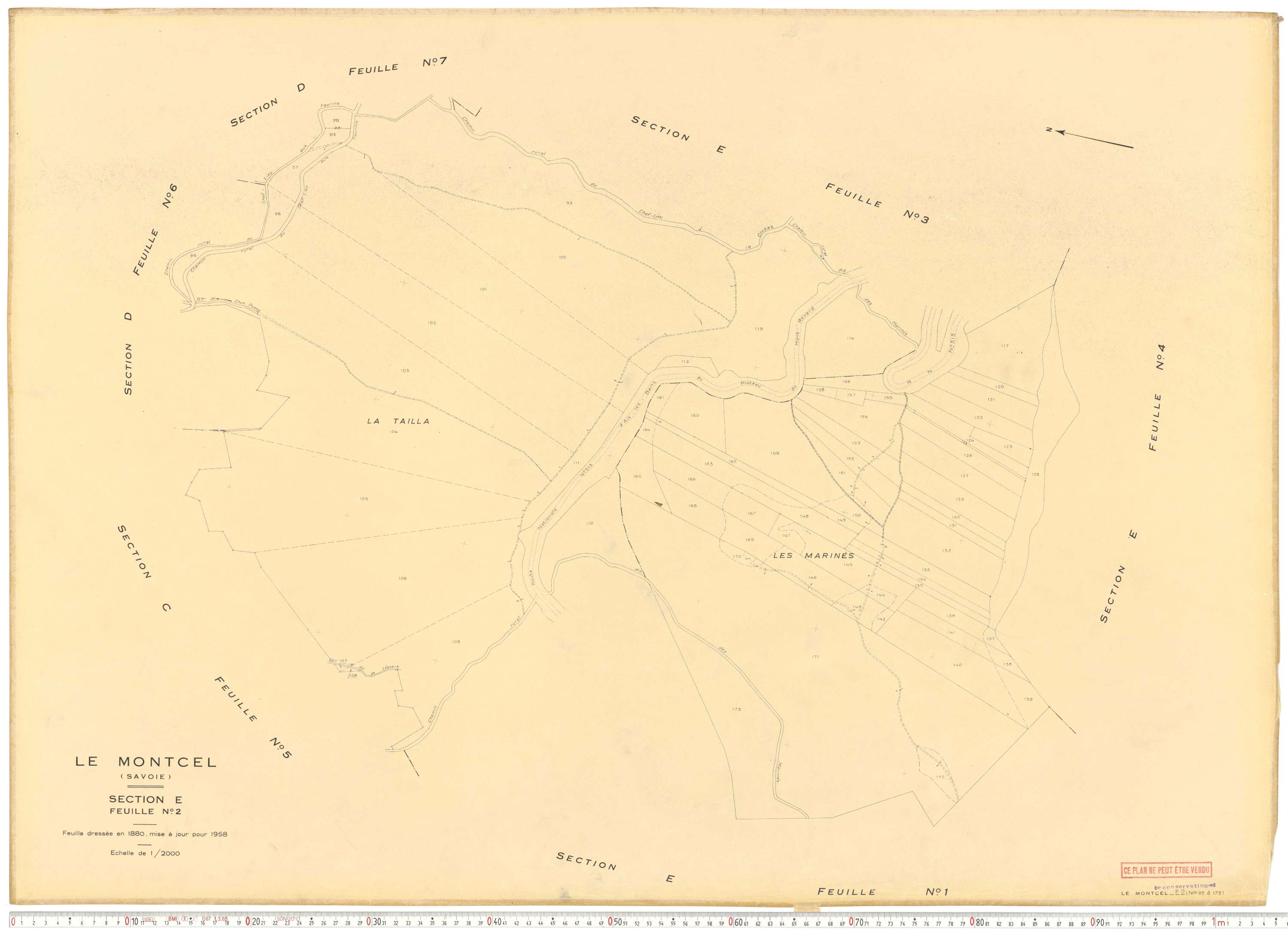 Montcel - Cadastre rénové, version de travail (1958).