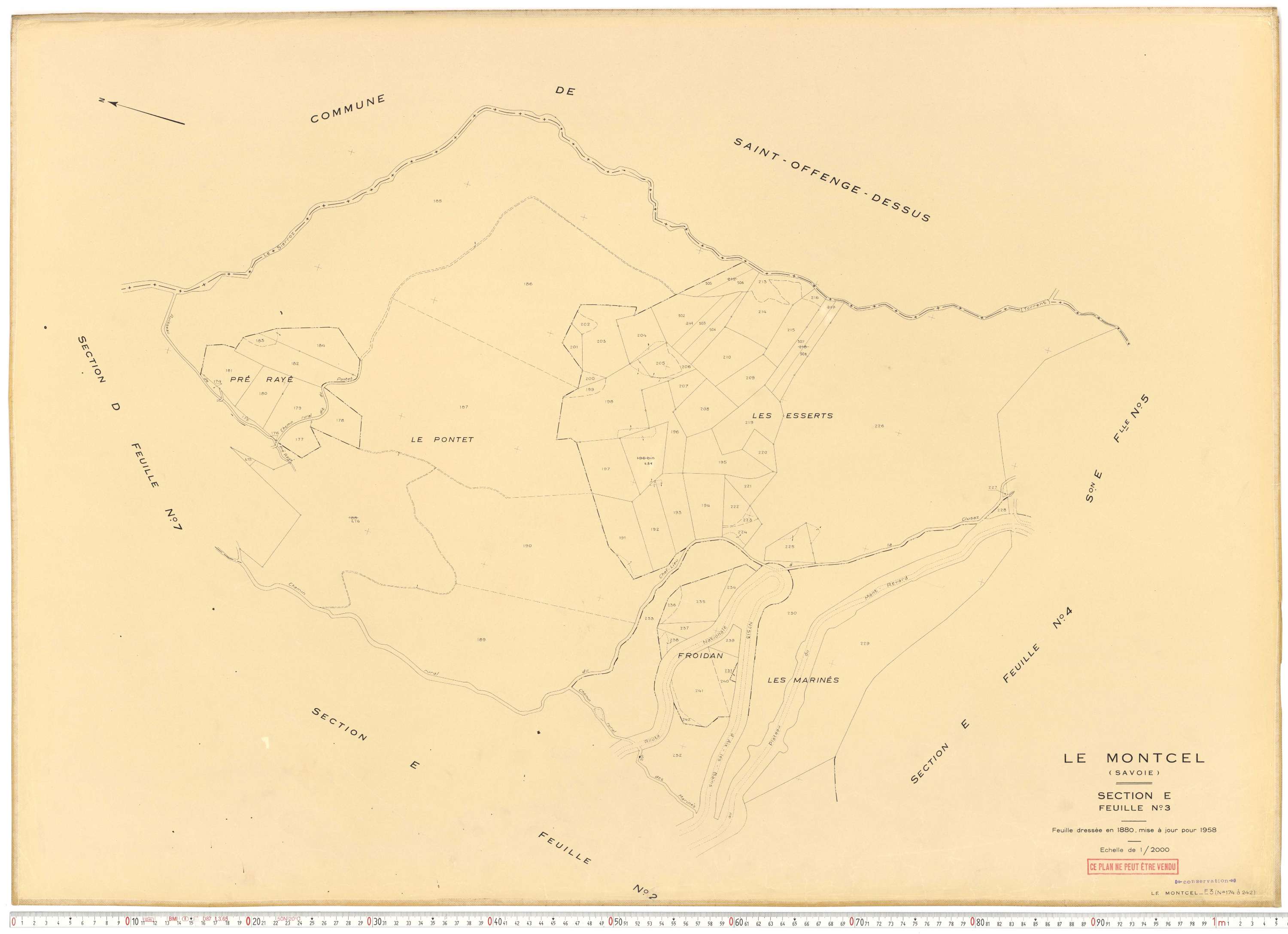 Montcel - Cadastre rénové, version de travail (1958).
