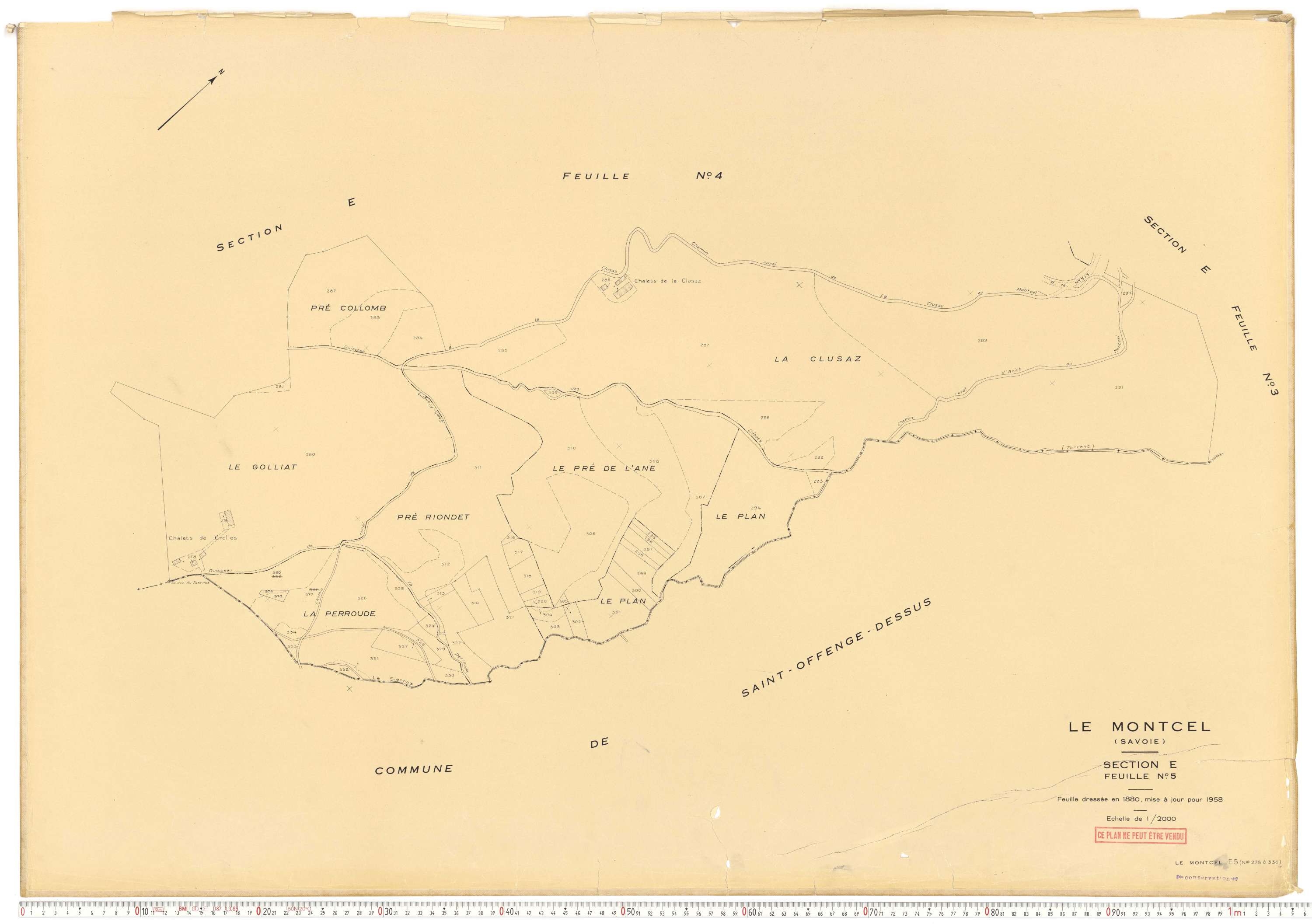Montcel - Cadastre rénové, version de travail (1958).