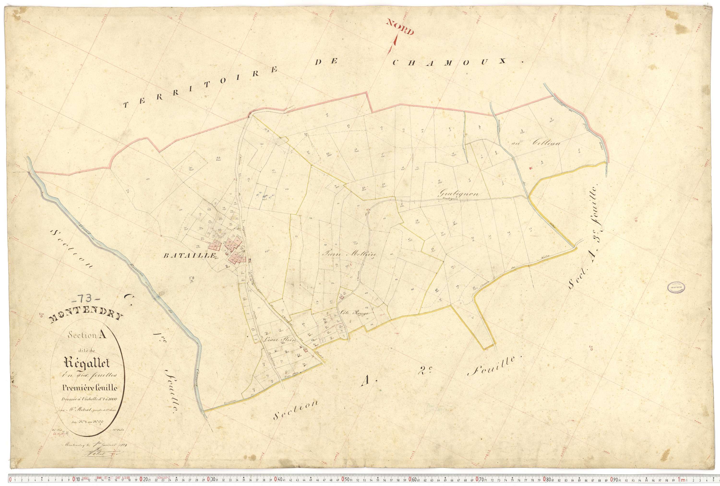 Montendry - Plans cadastraux du premier cadastre français.