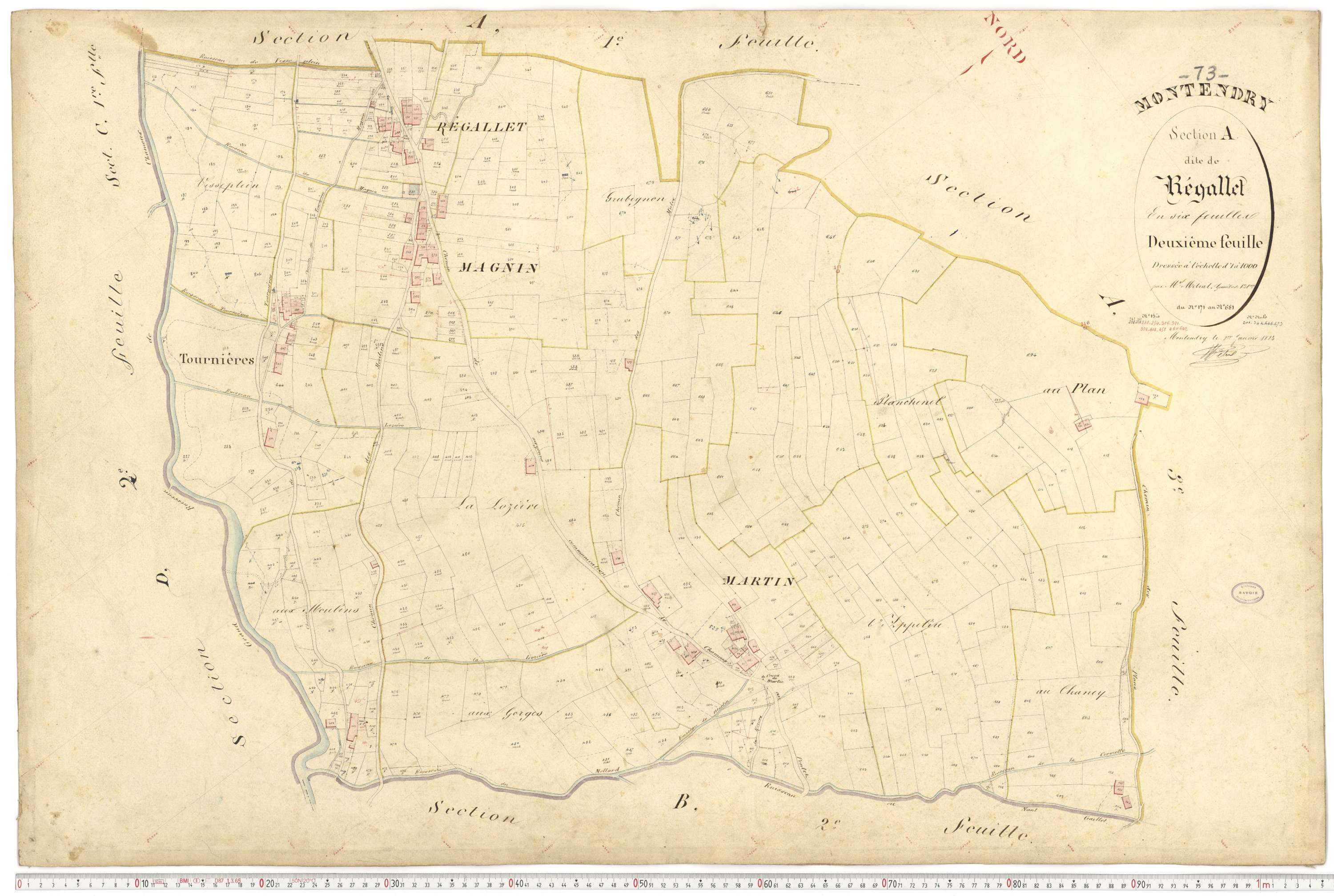 Montendry - Plans cadastraux du premier cadastre français.