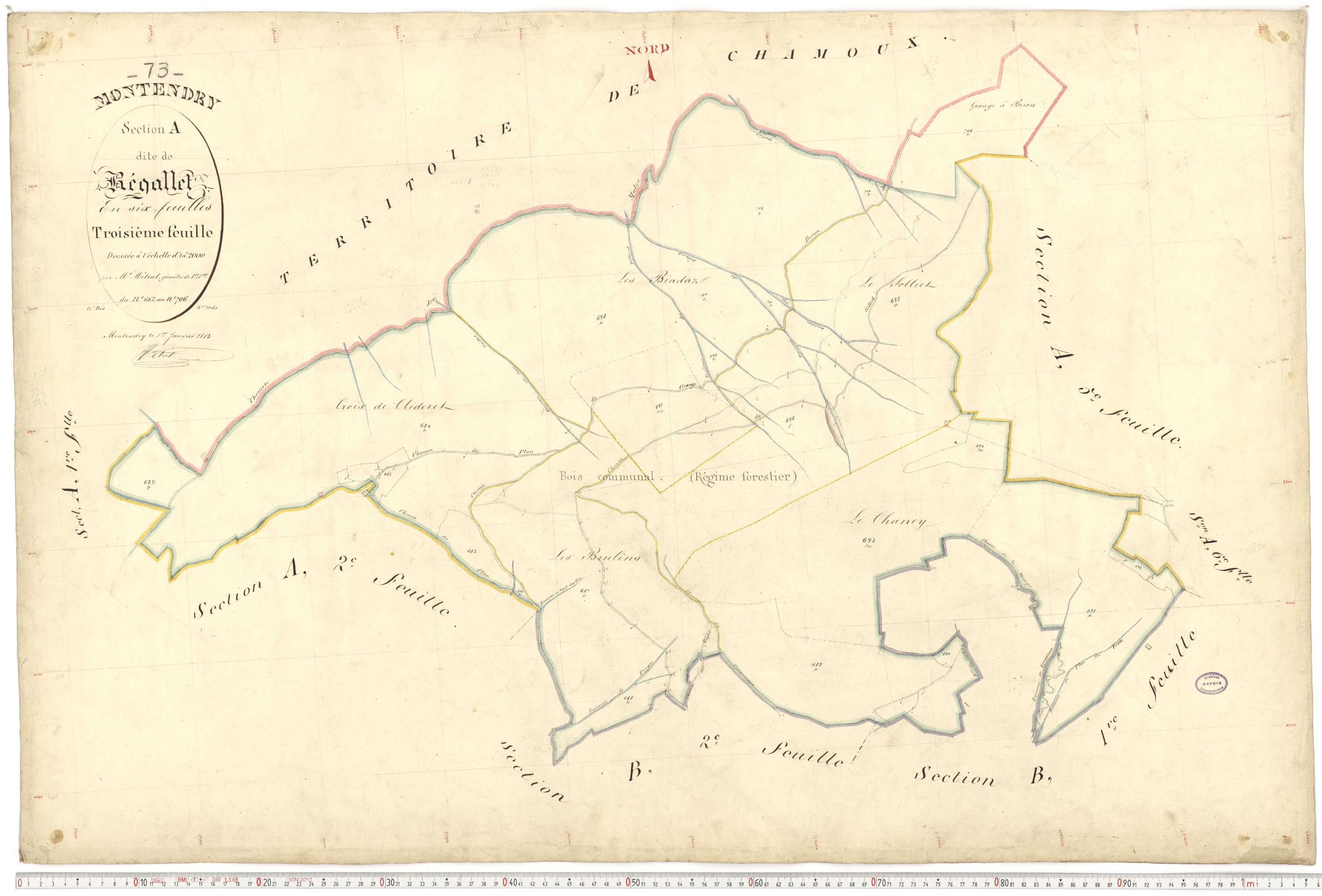 Montendry - Plans cadastraux du premier cadastre français.
