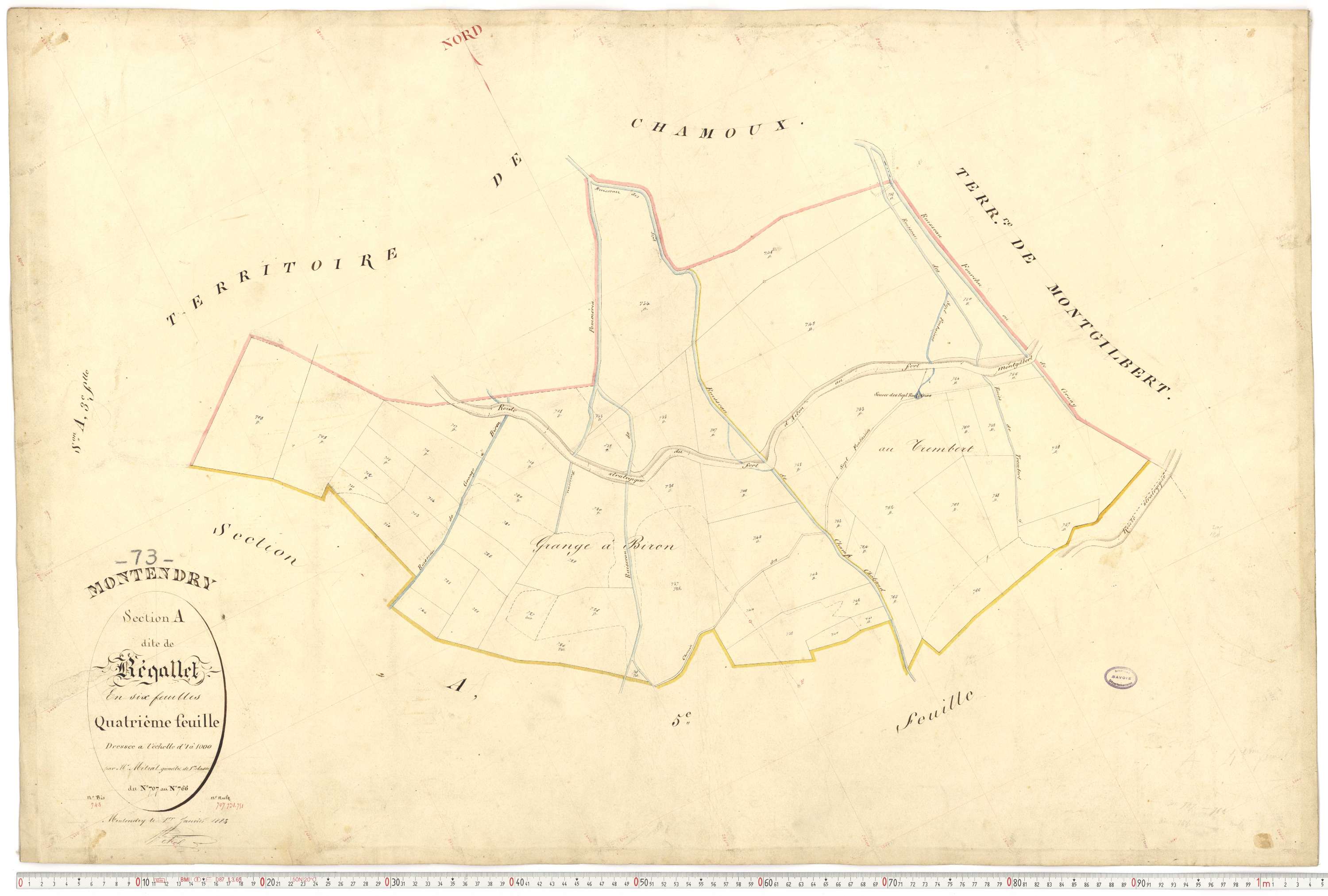 Montendry - Plans cadastraux du premier cadastre français.